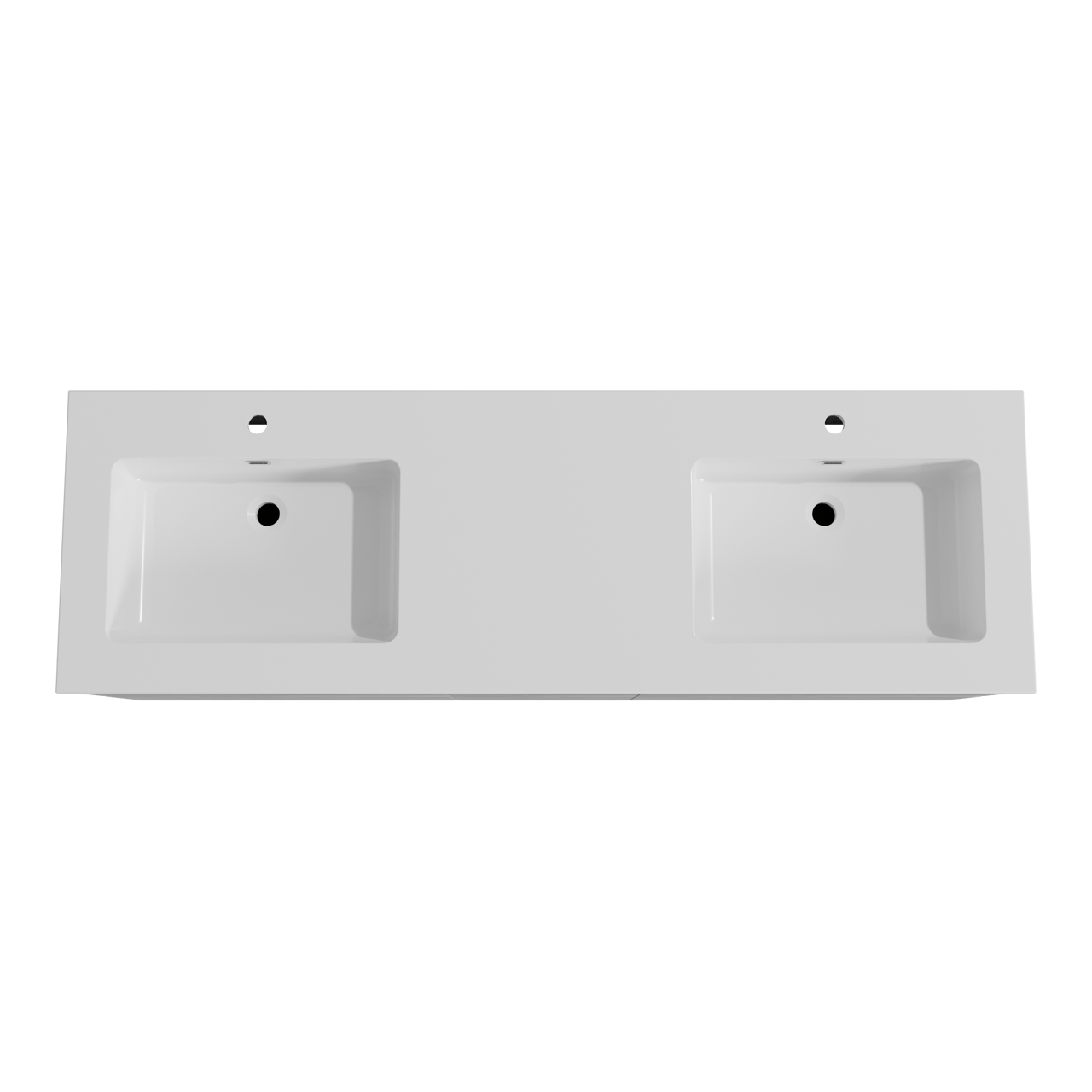 Storke Edge hängendes Möbelstück Set: 165 x 52 cm, Beton dunkelgrau, mit Diva Doppelwaschtisch, Marmorkomposit Weiß glänzend