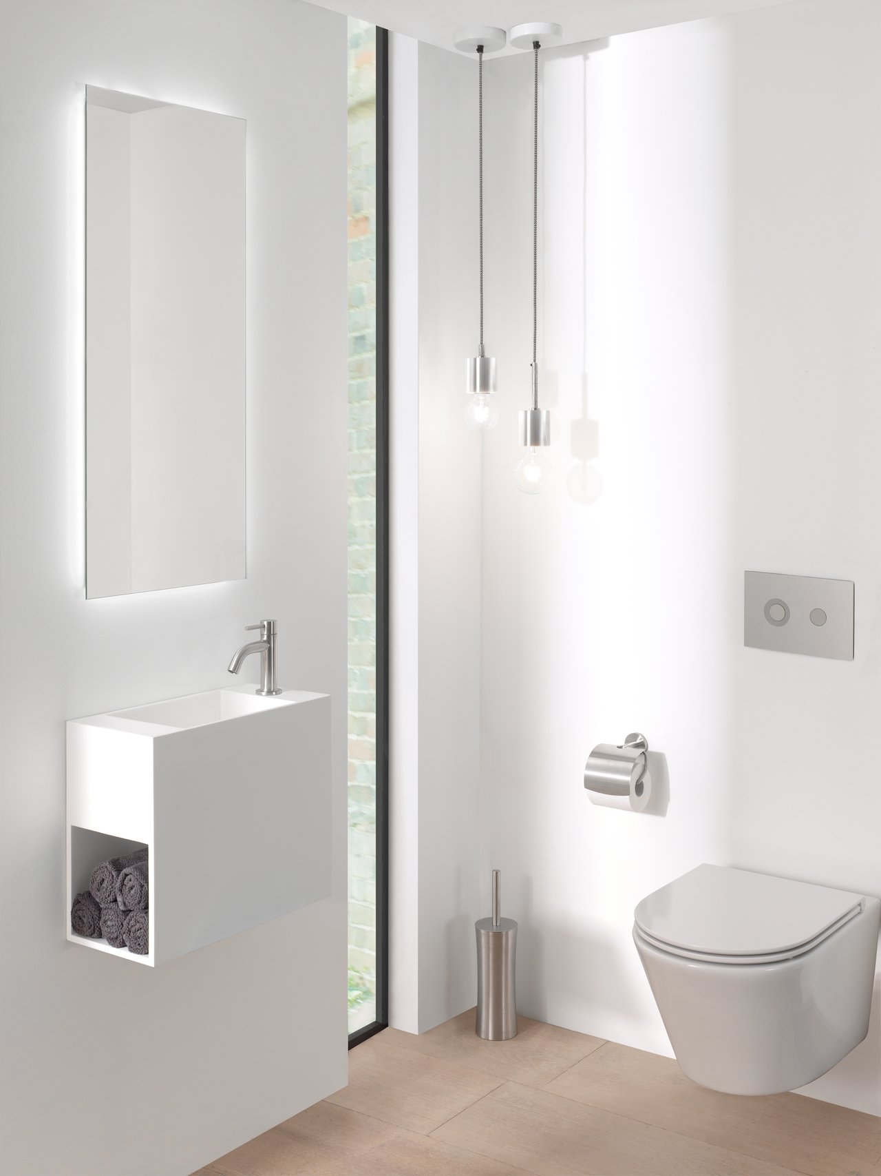 Balmani Style Handwaschbecken: Solid Surface, Weiß Matt 45 x 20 cm