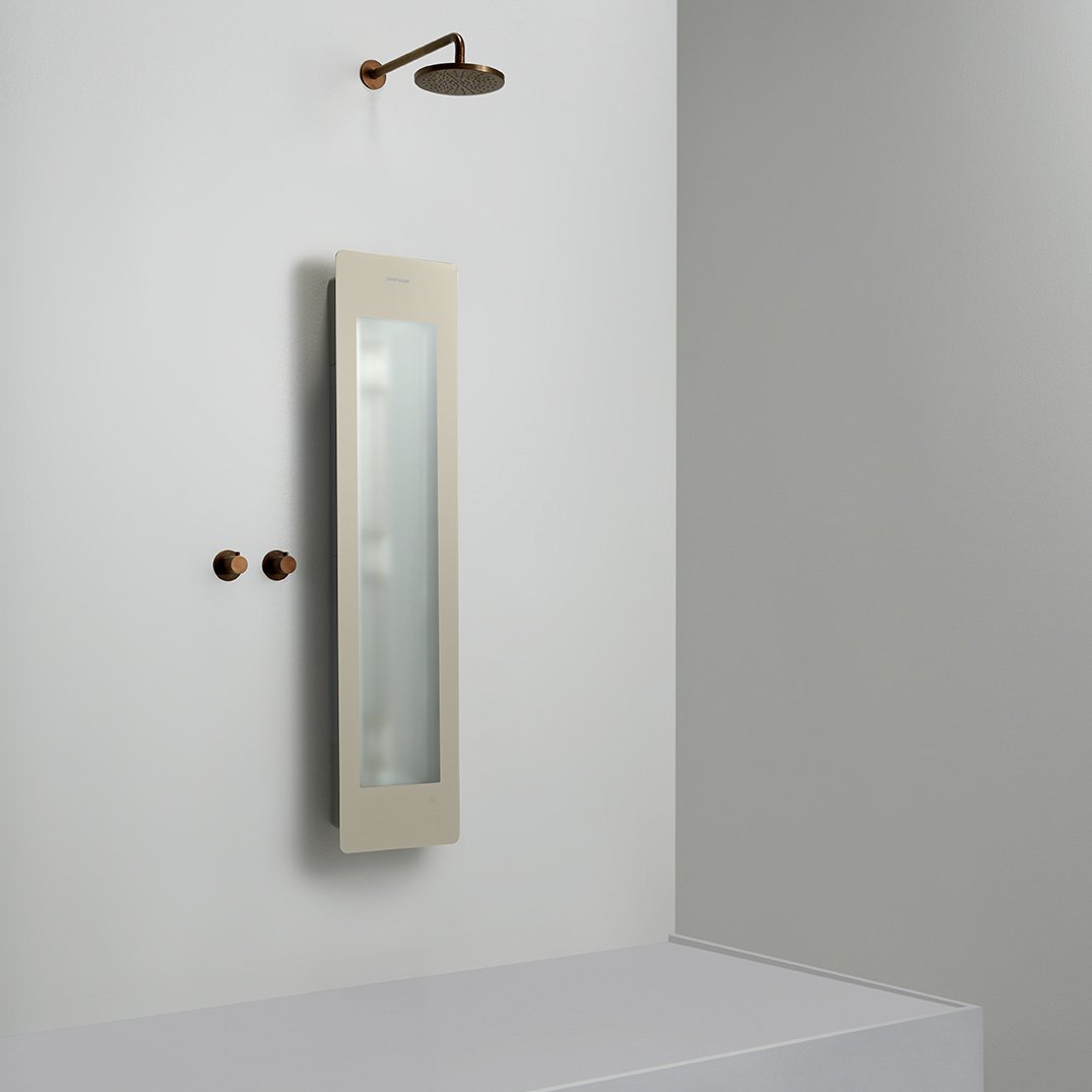 Sunshower One M Infrarot Flache Aufputz Befestigung sand white