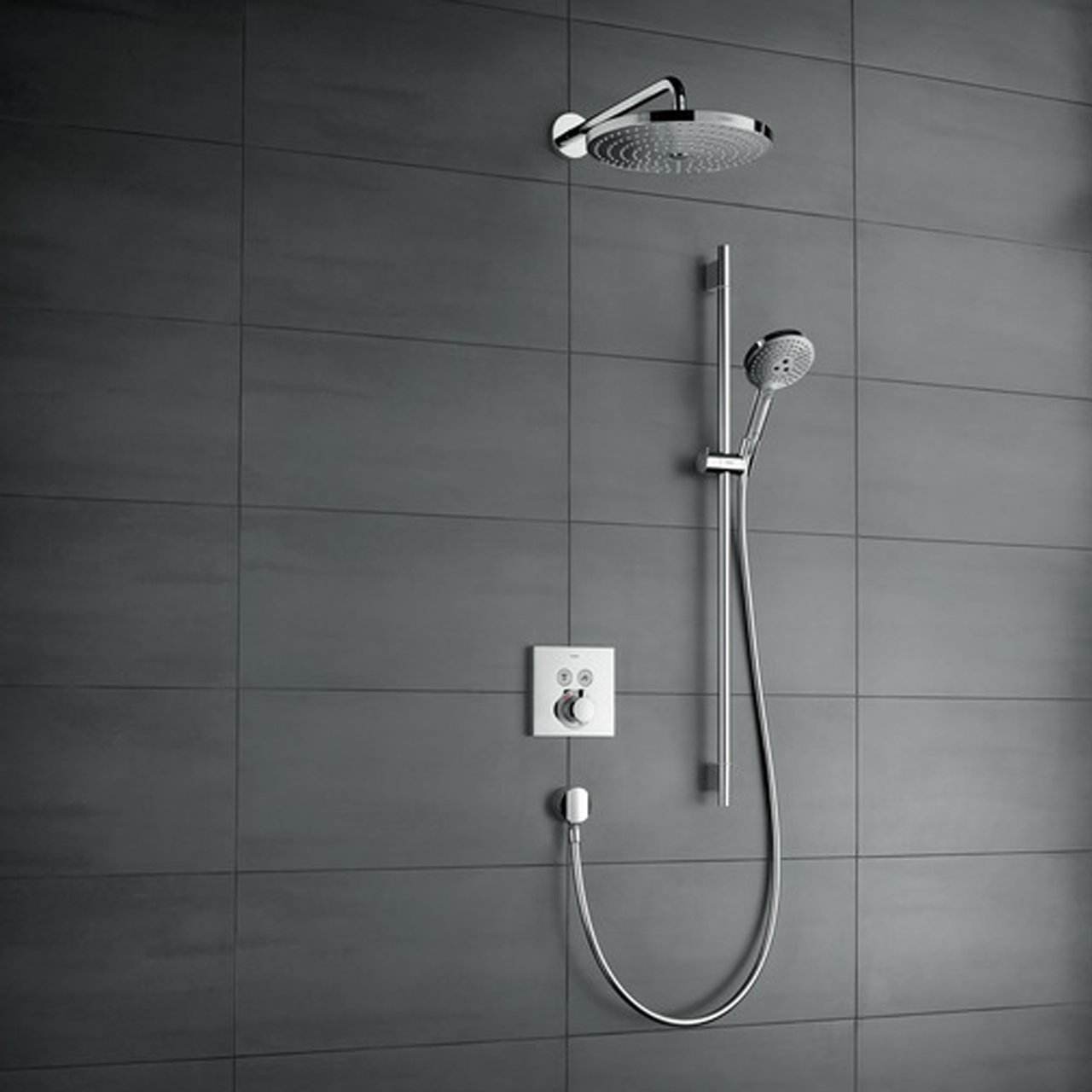 Hansgrohe Raindance Select S300 hoofddouche met muursteun ø30cm wit/chroom