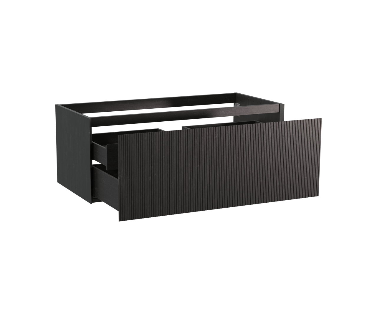 Balmani Fila zwevende wastafelonderkast 120 x 55 cm fineer zwarte eik 2 lades