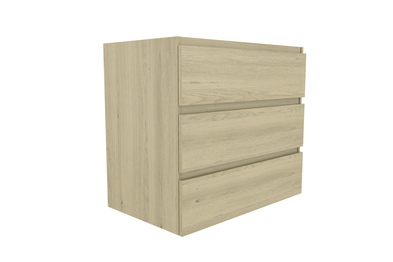 Balmani Lucida staande wastafelonderkast 90 x 55 cm verweerde eik 3 lades