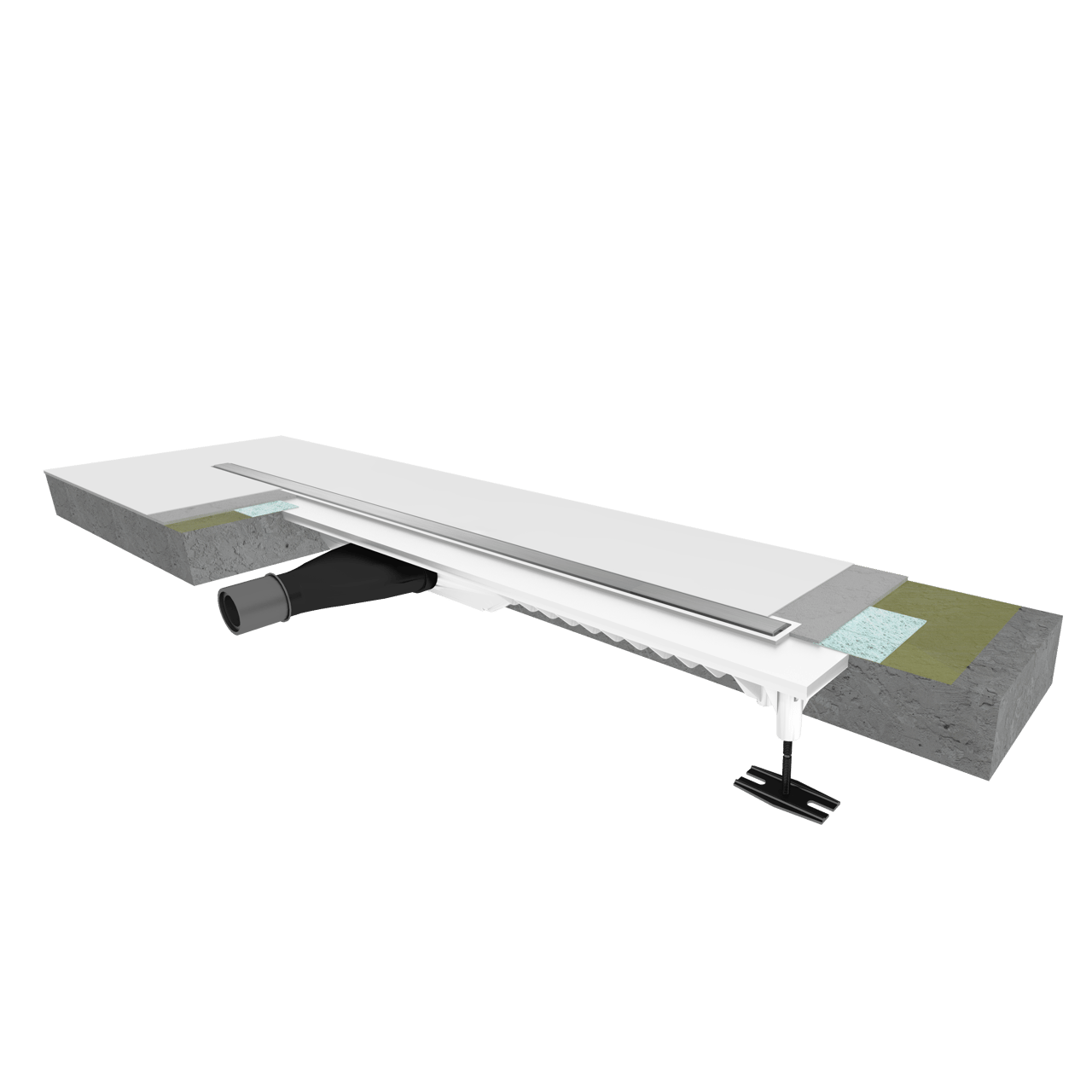 Mydrain Micro Line douchegoot 80 cm Rooster voor gietvloeren