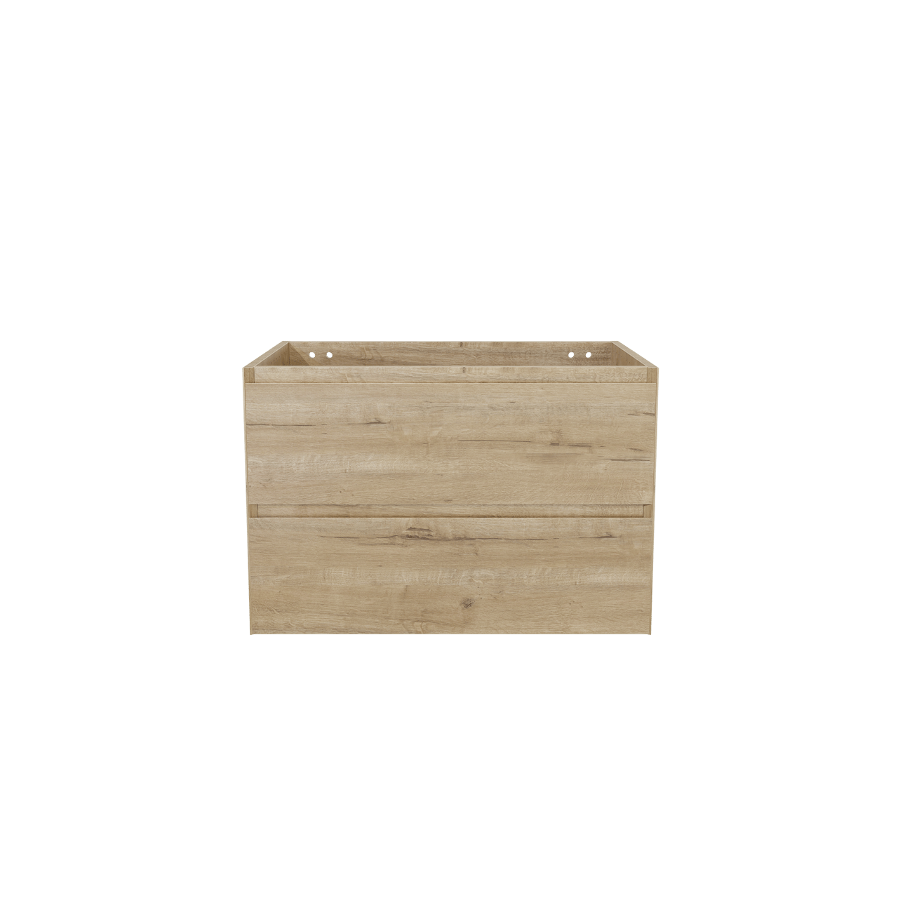 Balmani Mitra hängender Waschbeckenunterschrank 75 x 55 cm Eiche Rauh 2 Schubladen