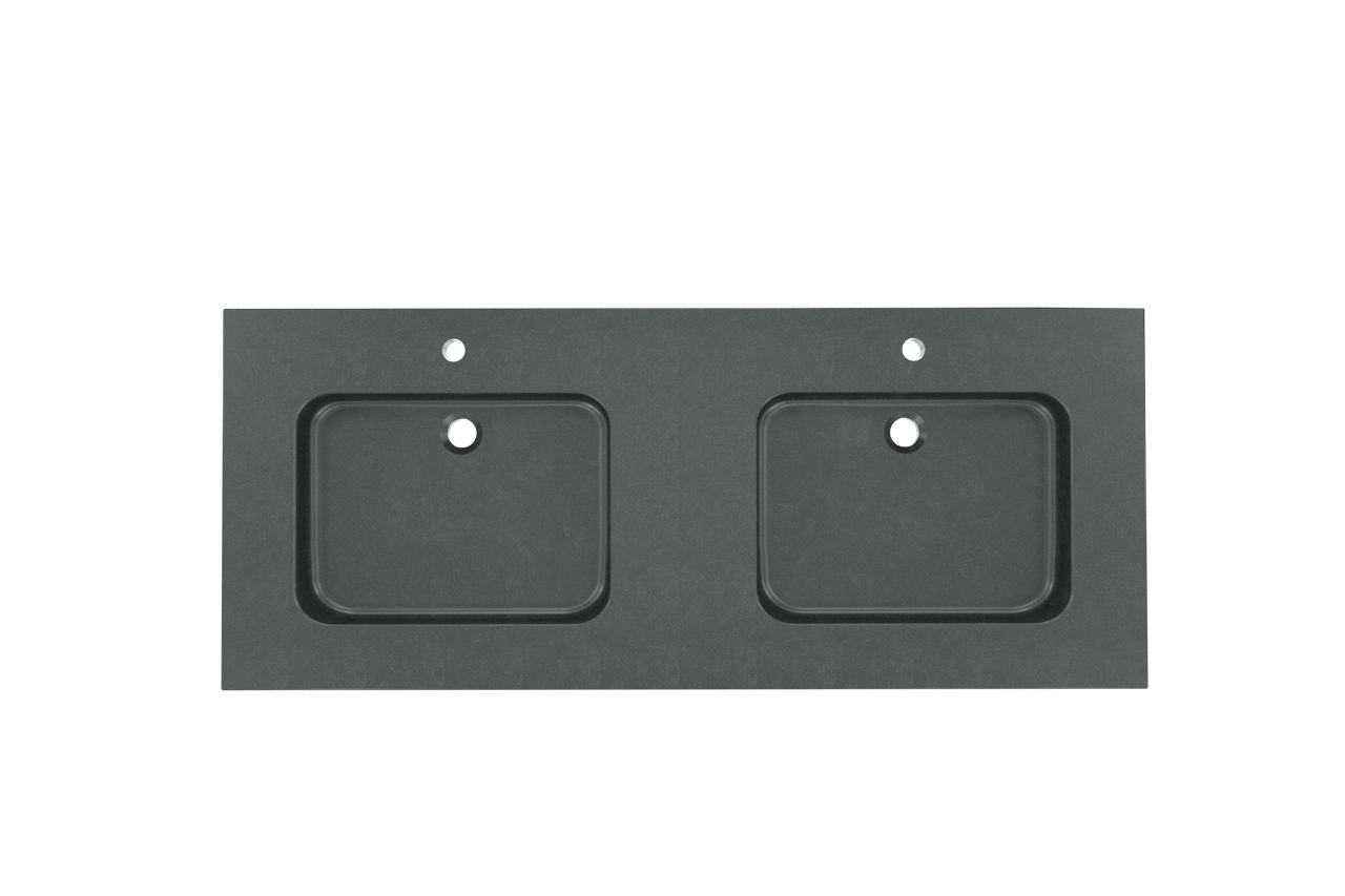 Balmani Napoli double vasque granite aiguisé 135 x 55 cm