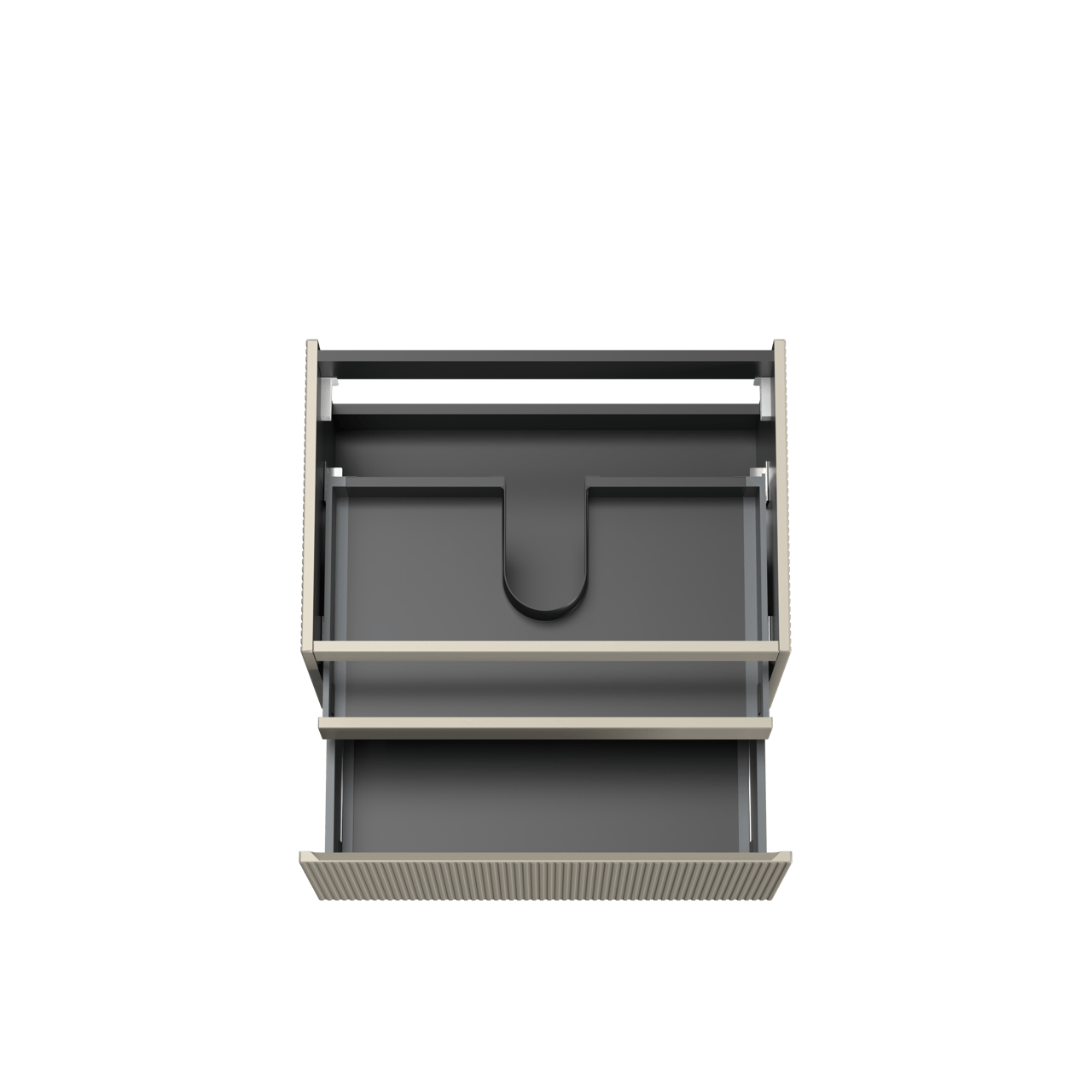 Storke Ribs zwevende wastafelonderkast 75 x 52 cm zijdegrijs 2 lades