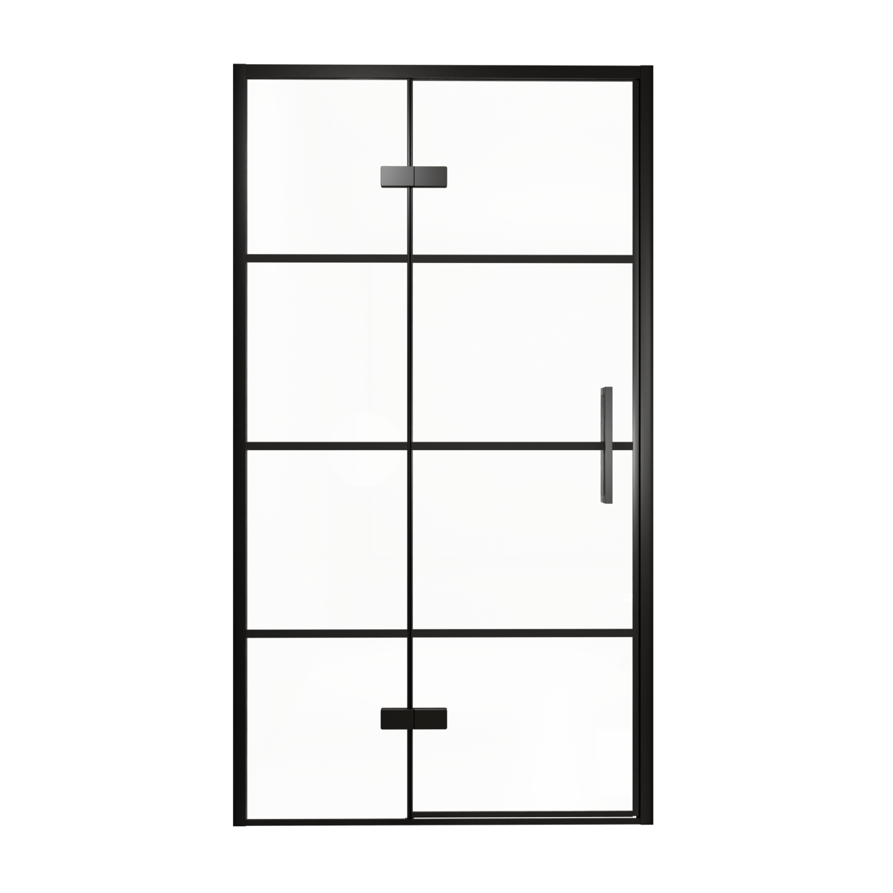 Balmani Senses Design douche draaideur links 120 cm x 210 cm Lined glas, Zwarte profielen