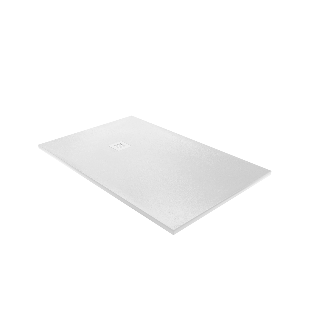 Balmani Vega douchebak 140 x 90 cm composietmarmer mat wit leisteenstructuur