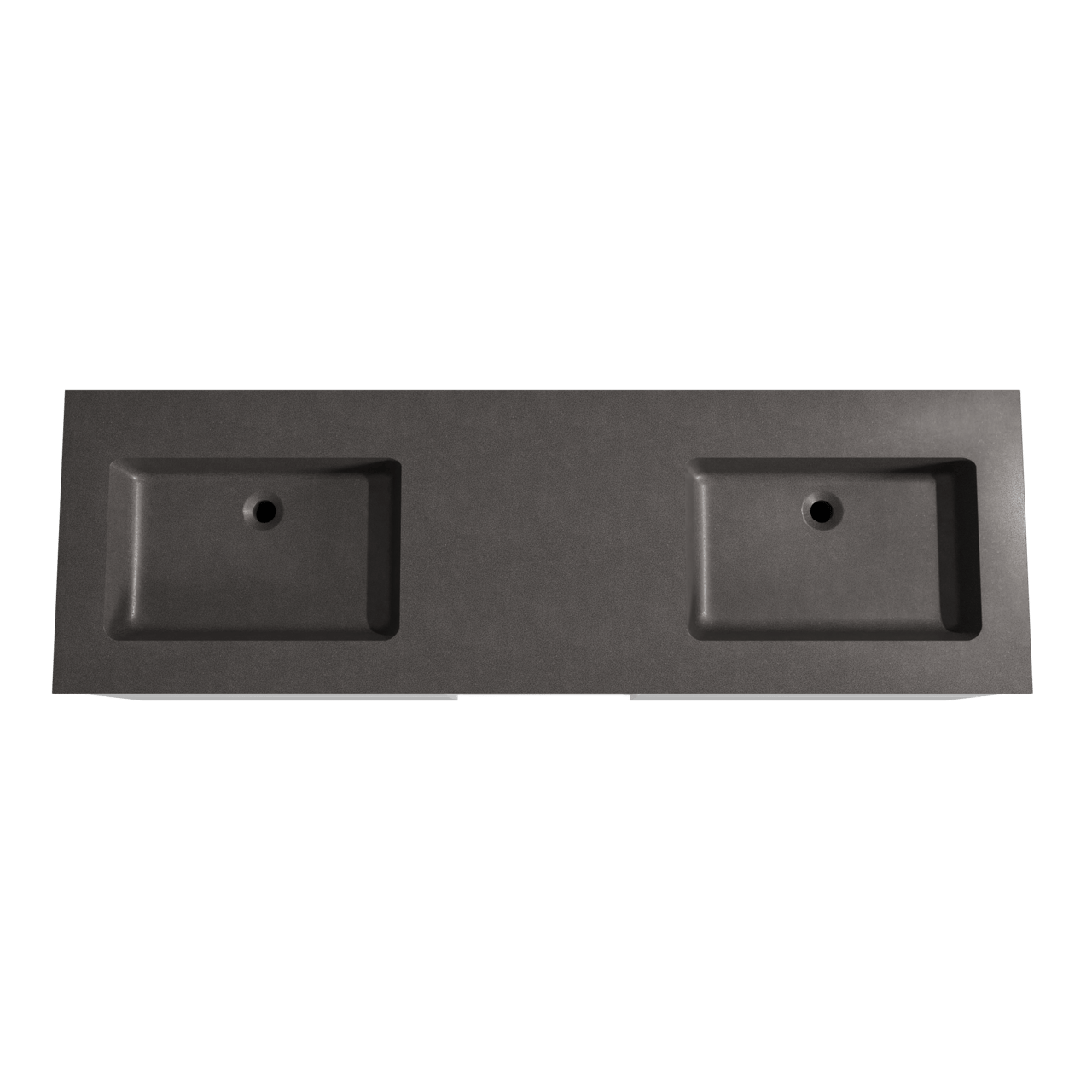 Storke Edge meuble salle de bains suspendu 165 x 52 cm blanc brillant avec Scuro double vasque en quartz noir mat