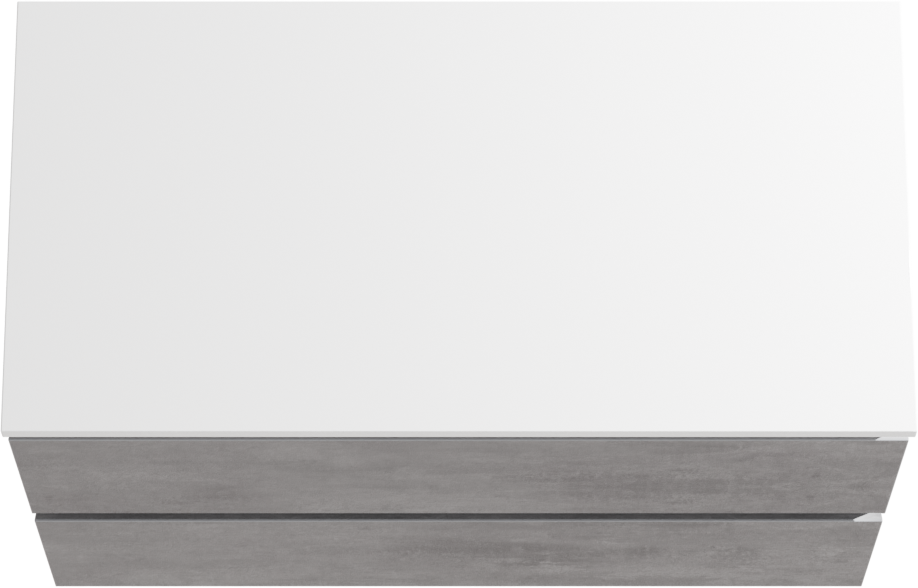 Linie Lado zwevend badkamermeubel 90 x 46 cm beton donkergrijs met Lado enkel tablet in composietmarmer mat wit