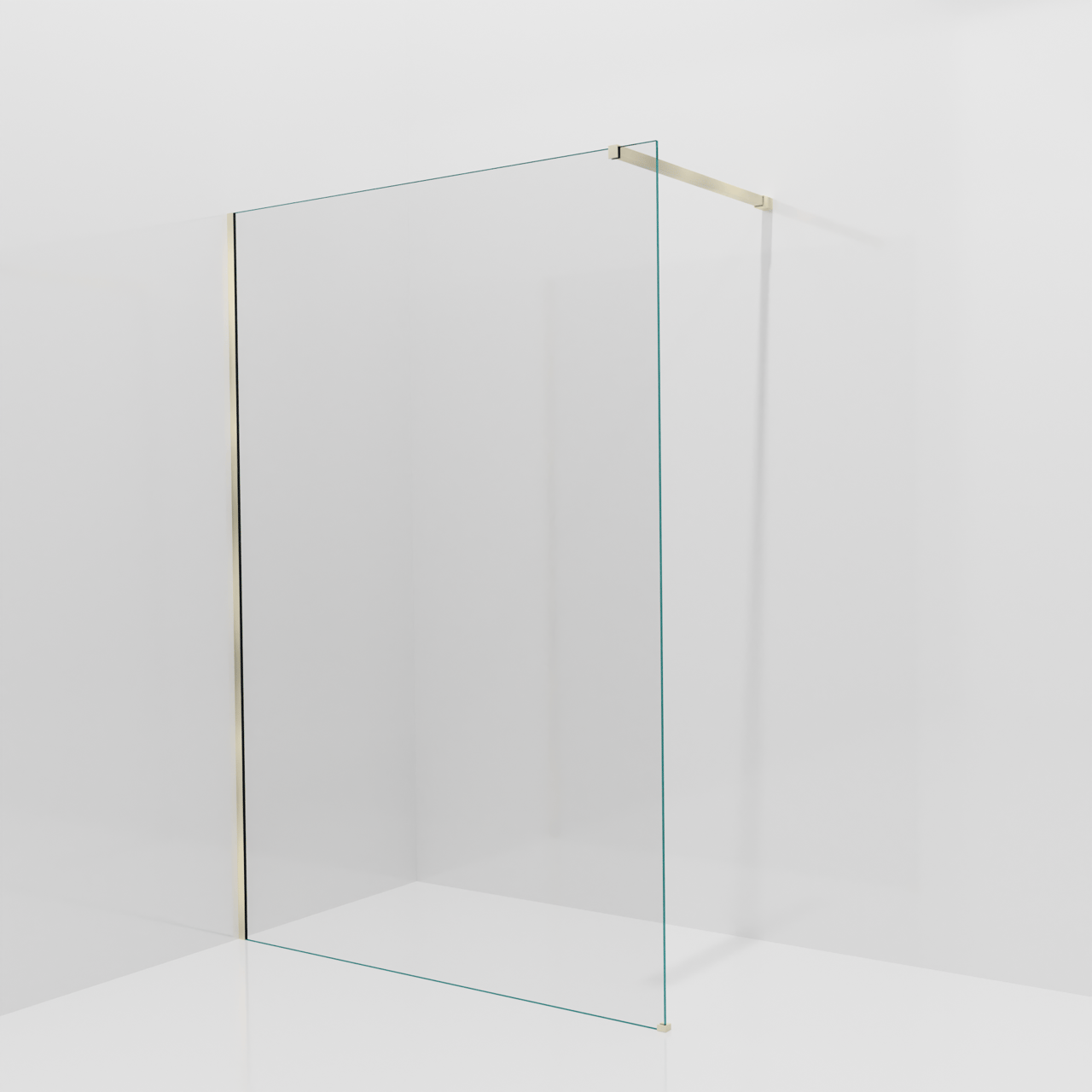 Balmani Modular inloopdouche: 140 x 200 cm, Extra helder glas met coating, Brushed Champagne Gold profielen