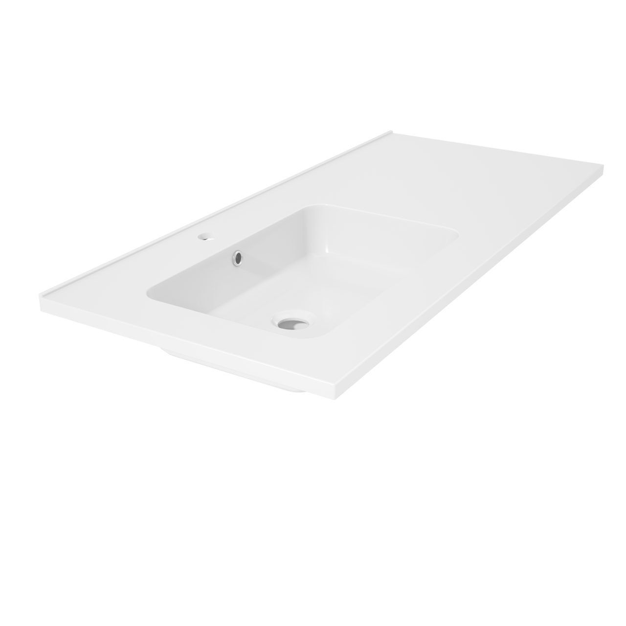 Linie Vano vasque asymétrique gauche marbre composite brillant 100 x 46 cm