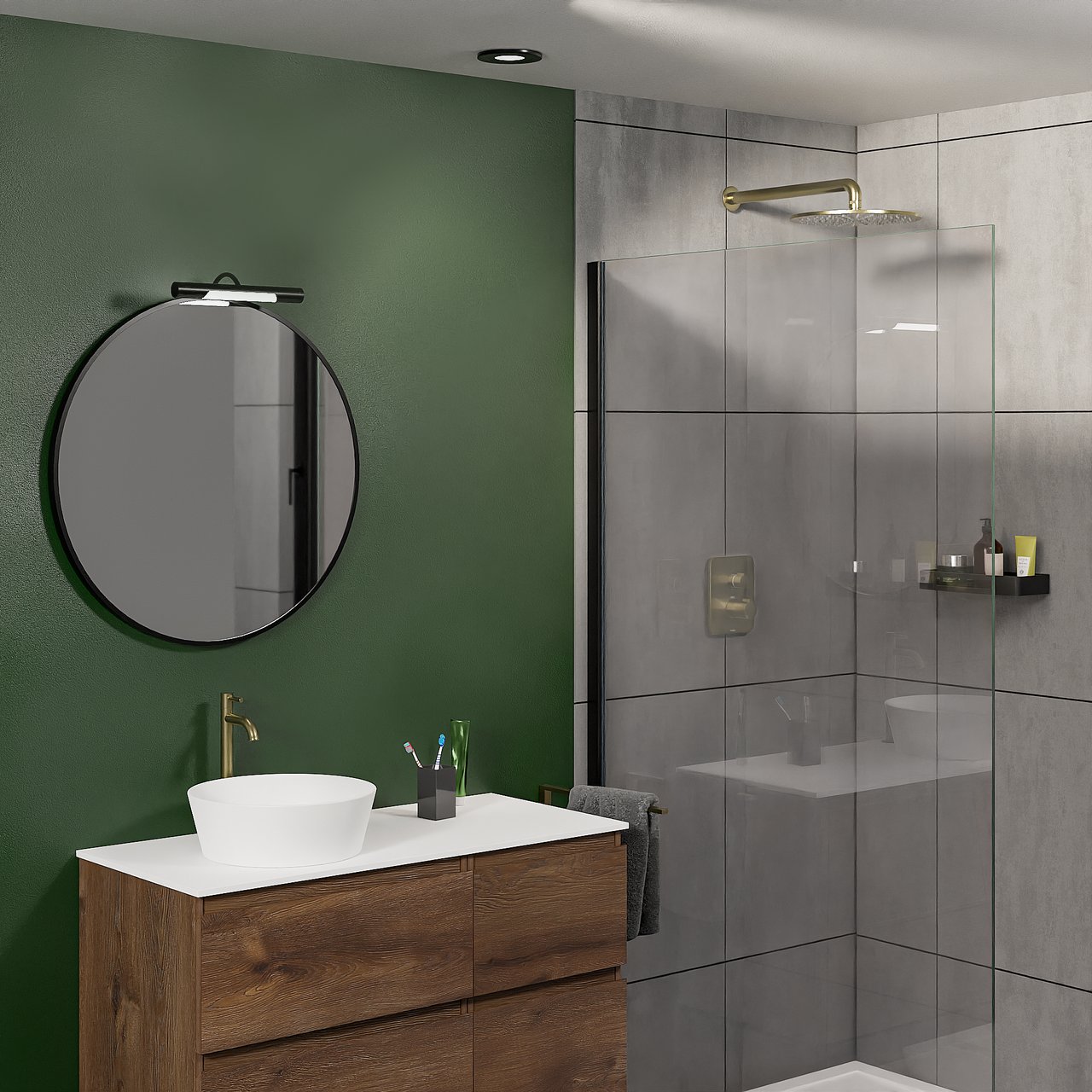 Blaufoss Round 300 rond regendouchekop met wand douchearm 30 cm Brushed Champagne Gold