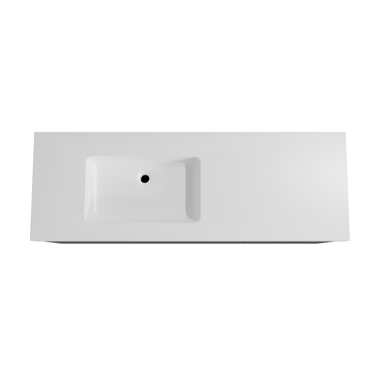 Storke Edge zwevend badmeubel 150 x 52 cm mat zwart met Mata High asymmetrisch linkse wastafel in solid surface mat wit