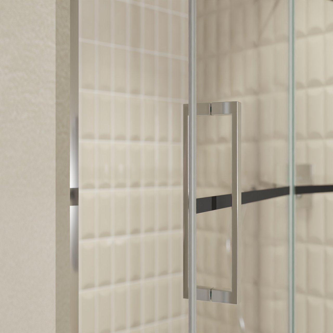 Balmani Senses Design Dusche Drehtür, Rechts, 140 cm x 210 cm, Lined, Profil Chrom