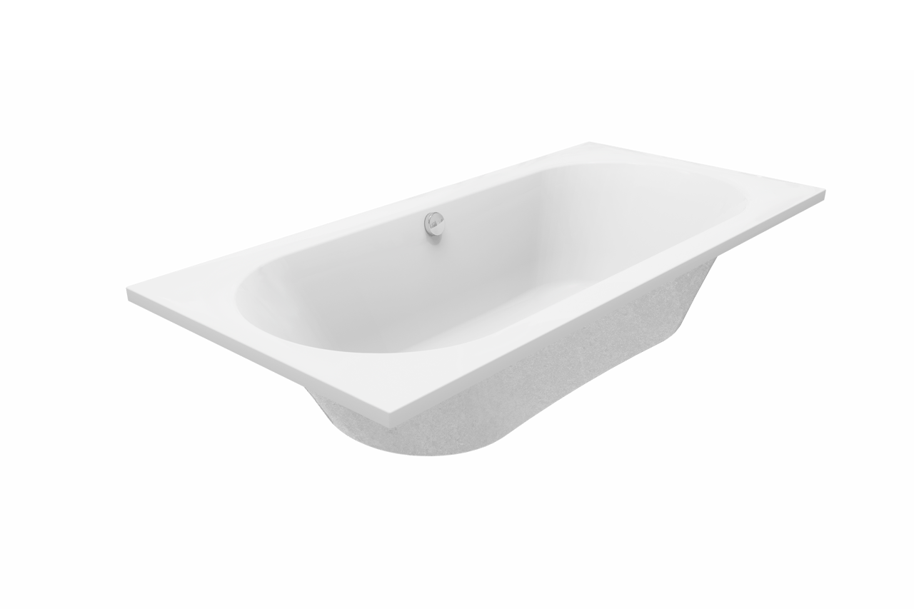 Luca Varess Rosala baignoire encastrable duo 190 x 90 cm acrylique blanc mat