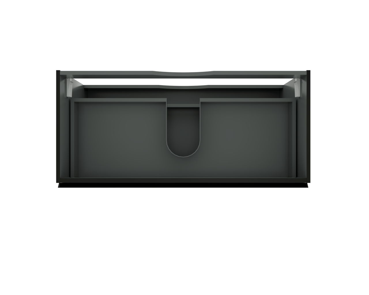 Linie Lado meuble sous-lavabo suspendu 100 x 46 cm Noir Mat 2 tiroirs