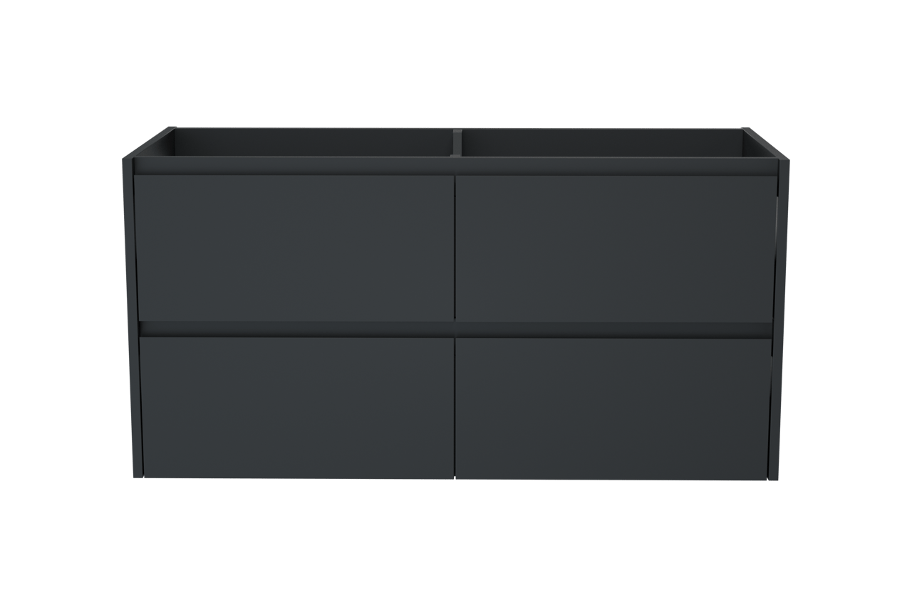 Storke Seda meuble sous-vasque suspendu 120 x 52 cm Noir Mat 4 tiroirs