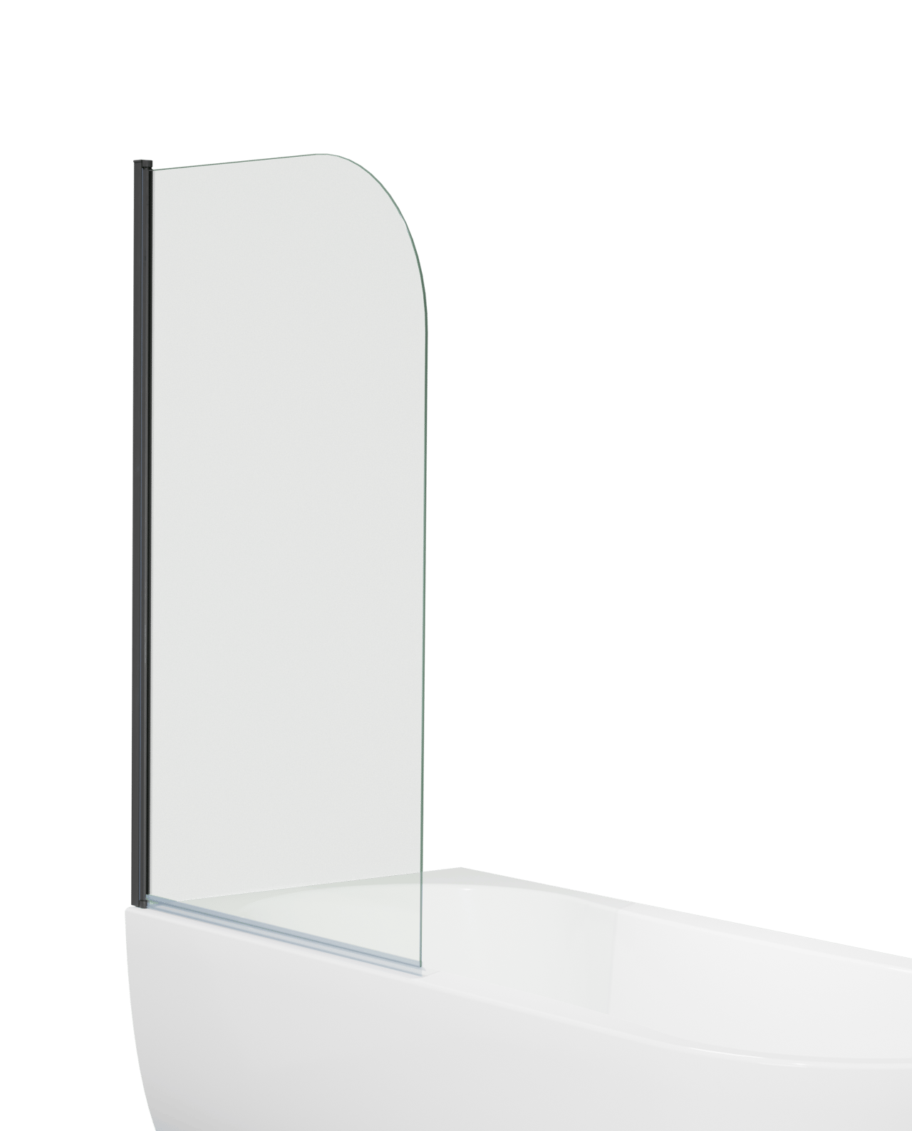 Linie Milos enkele badwand 85 cm met mat zwarte profiel