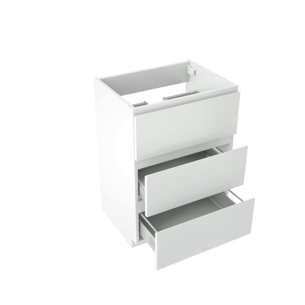 Storke Delta staande wastafelonderkast 60 x 48 cm mat wit 3 lades