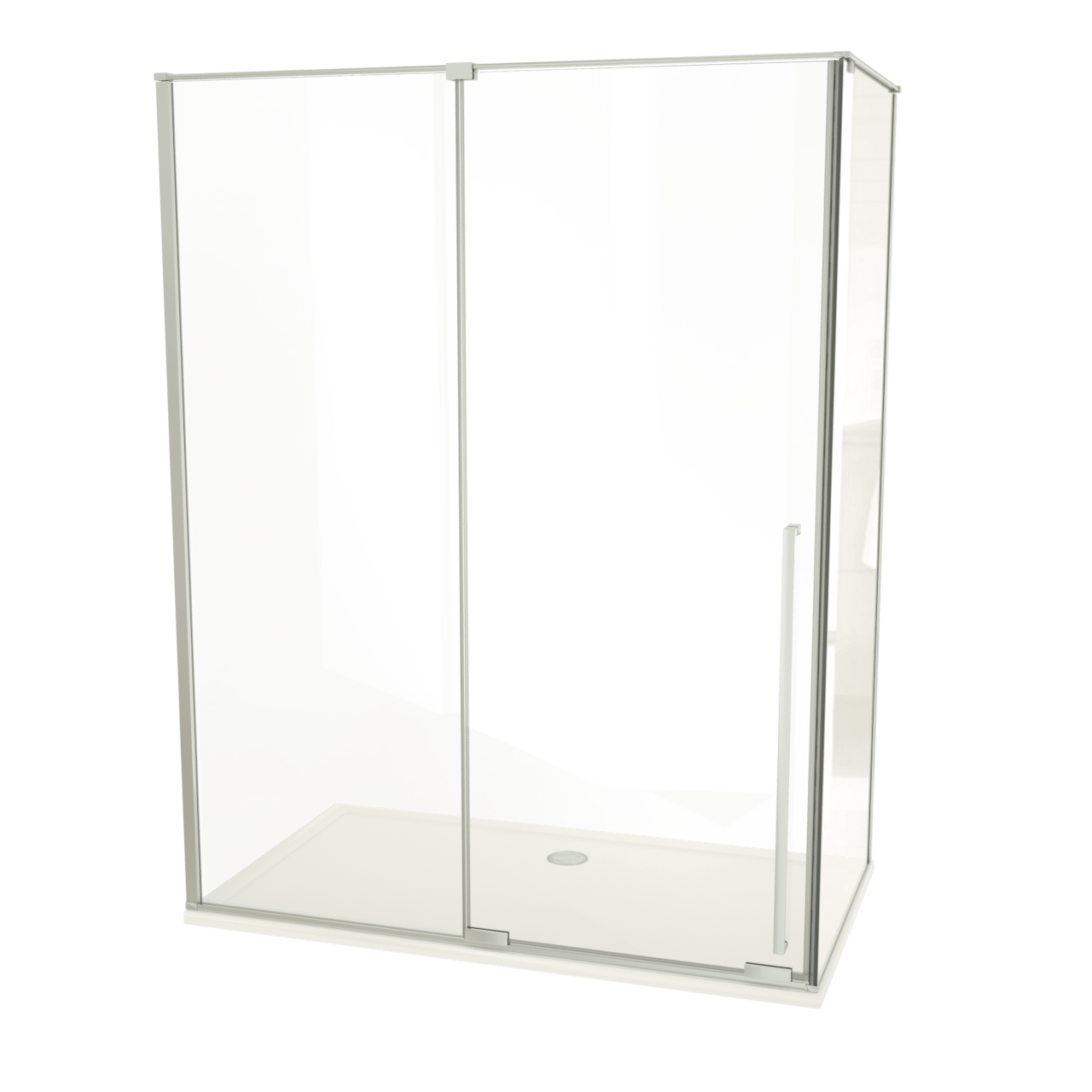 Luca Varess Stilus Eckdusche: Schiebetür, 160 x 90 cm, Klarglas, Chromprofil