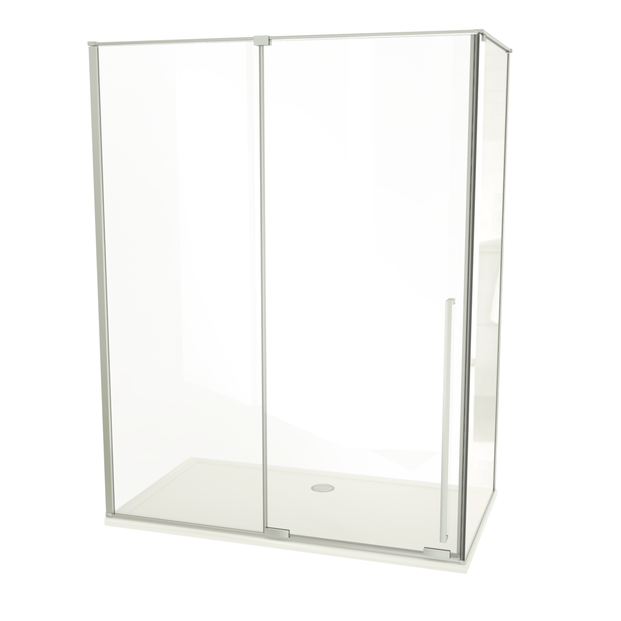 Luca Varess Stilus paroi de douche avec porte coulissante et paroi latérale fixe 160 x 90 cm verre transparent profil chrome brillant