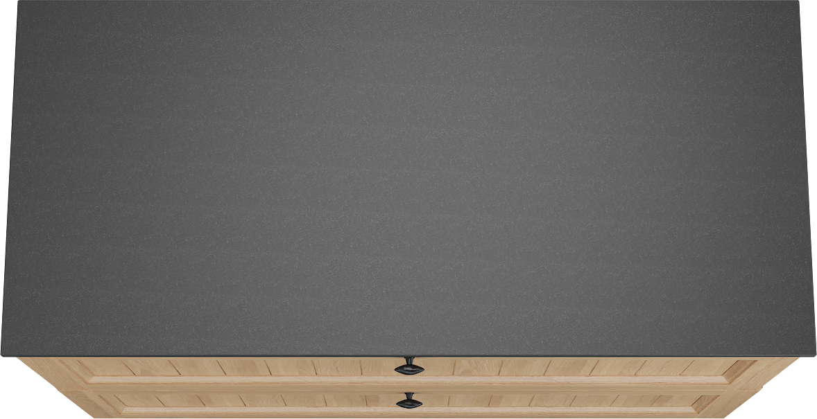 Balmani Lemon staand badkamermeubel 120 x 55 cm, fineer natuur eik met Stretto enkel tablet in graniet zwart
