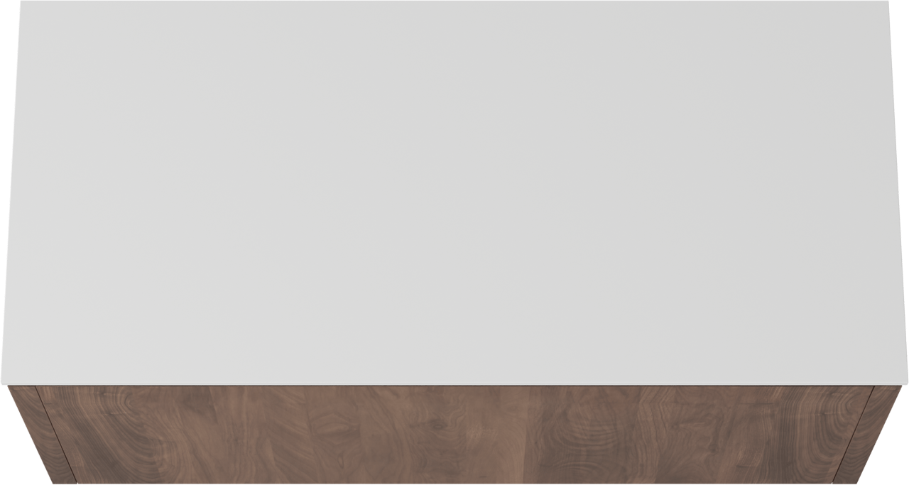 Balmani Eclips hängendes Möbelstück Set: 120 x 55 cm, Amerikanischer Nussbaum, mit Stretto Einzel- oder Doppel Waschtischplatte Solid Surface Weiβ matt