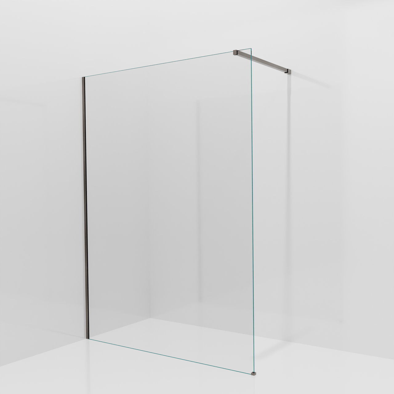 Balmani Modular douche à l'italienne: 150 x 200 cm, Verre transparent, avec coating, Profil Brushed GunMetal