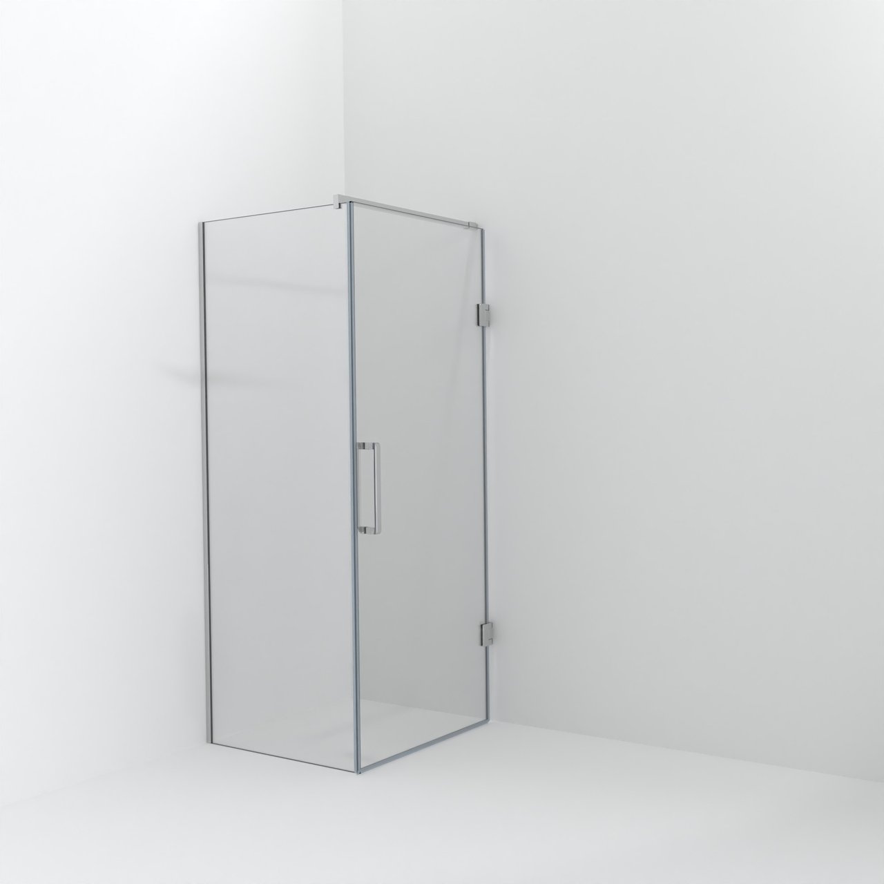Balmani Modular inloopdouche met deur: 80 x 200 cm met deur 90 cm, Helder glas, Glanzend chroom profielen
