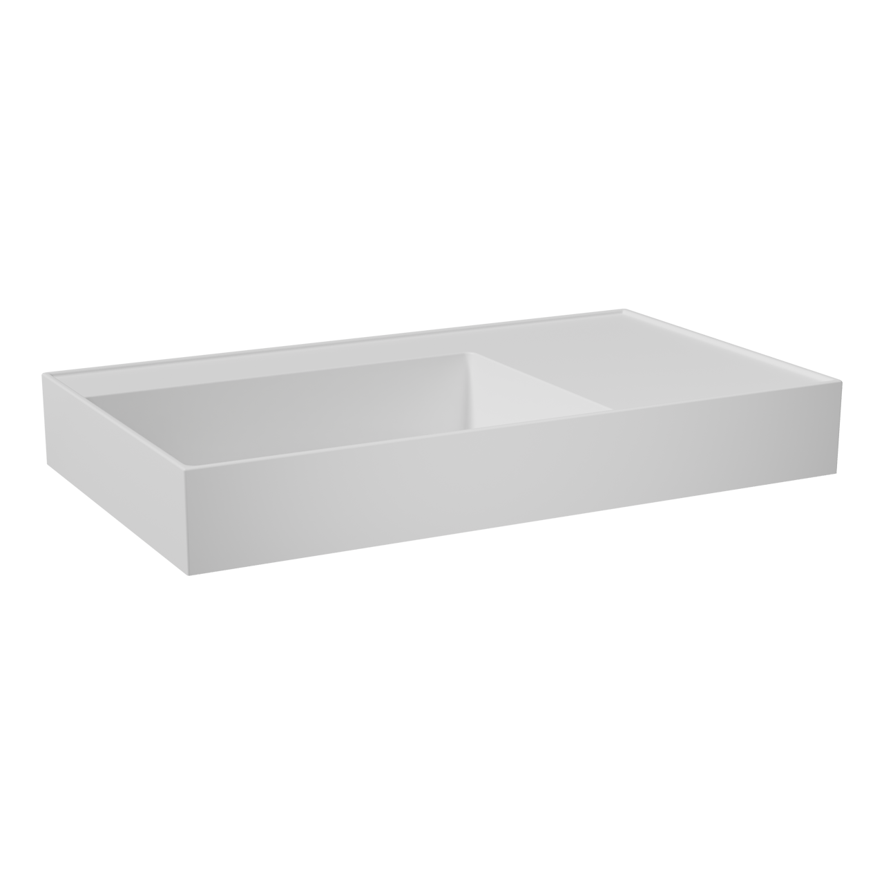 Balmani Argila vasque asymétrique gauche marbre composite blanc mat 80 x 46 cm