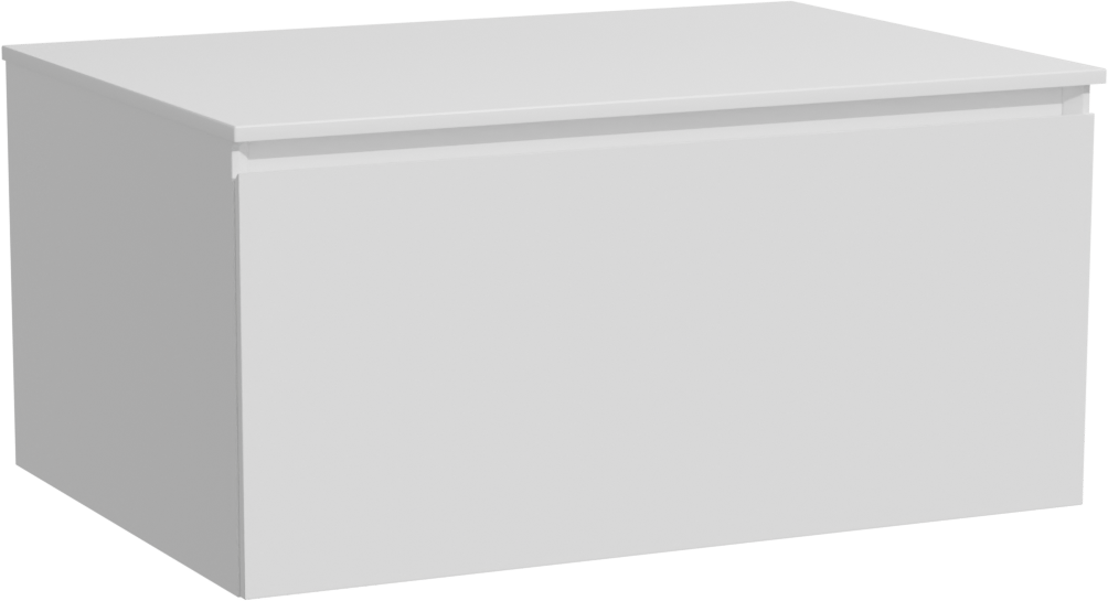 Storke Edge zwevend badkamermeubel 75 x 52 cm mat wit met Tavola enkel tablet in solid surface mat wit