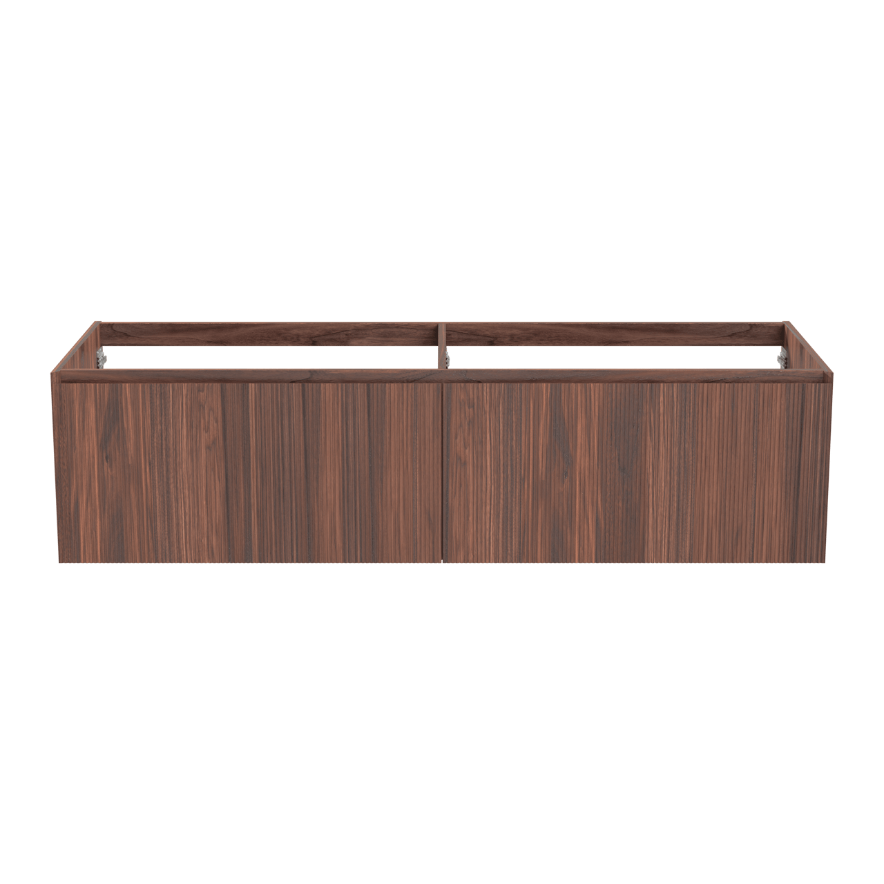 Balmani Fila hängender Waschbeckenunterschrank: 180 x 55 cm, Nussbaum, Furnierholz, 4 Schubladen