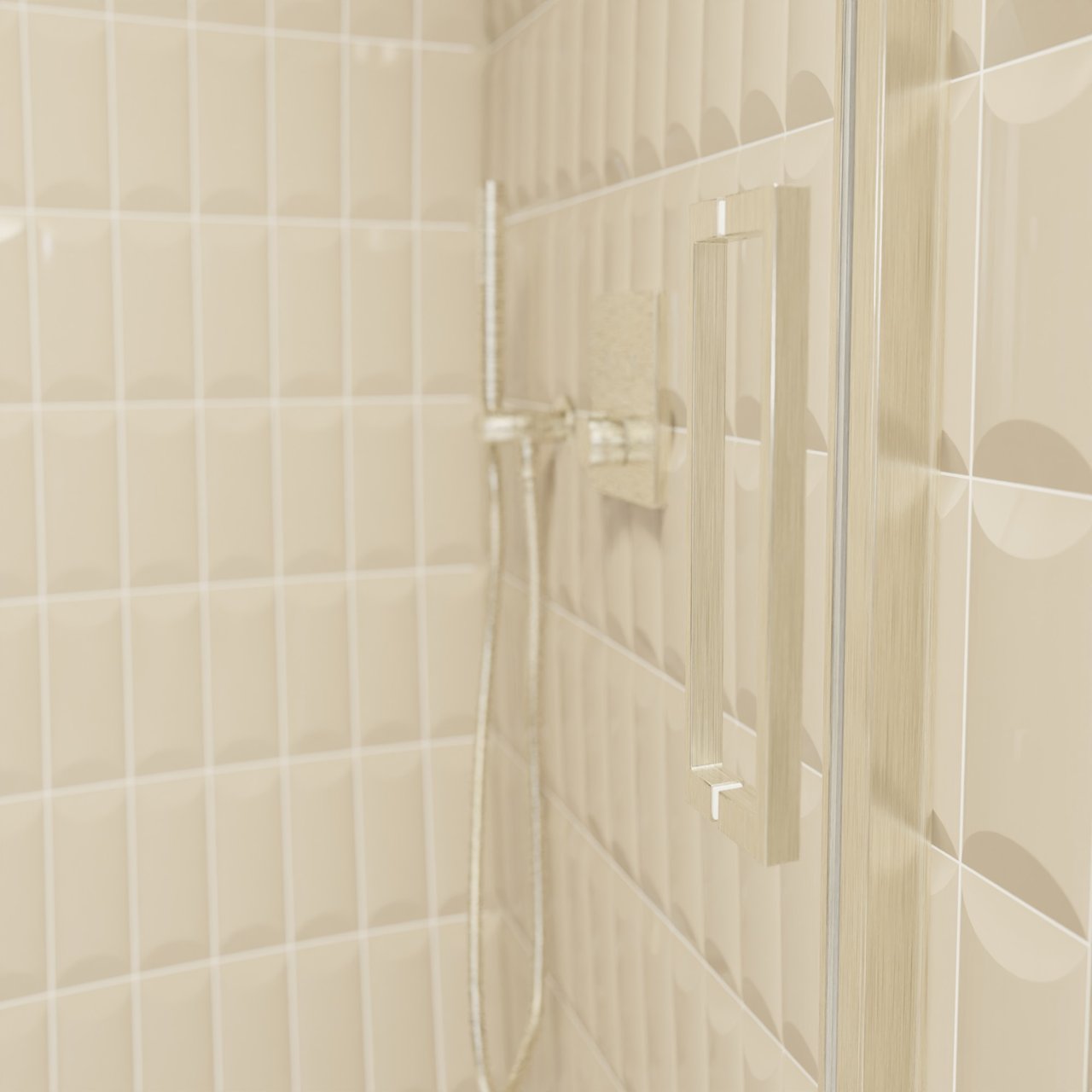 Balmani Senses Design douche schuifdeur omkeerbaar 120 cm x 210 cm Helder glas, Brushed CoolMetal profielen, met coating