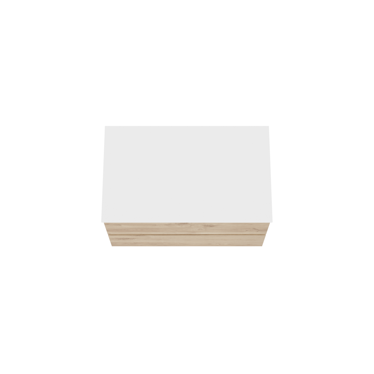 Balmani Lucida meuble salle de bains suspendu 90 x 55 cm chêne brut avec Stretto tablette simple en solid surface blanc mat