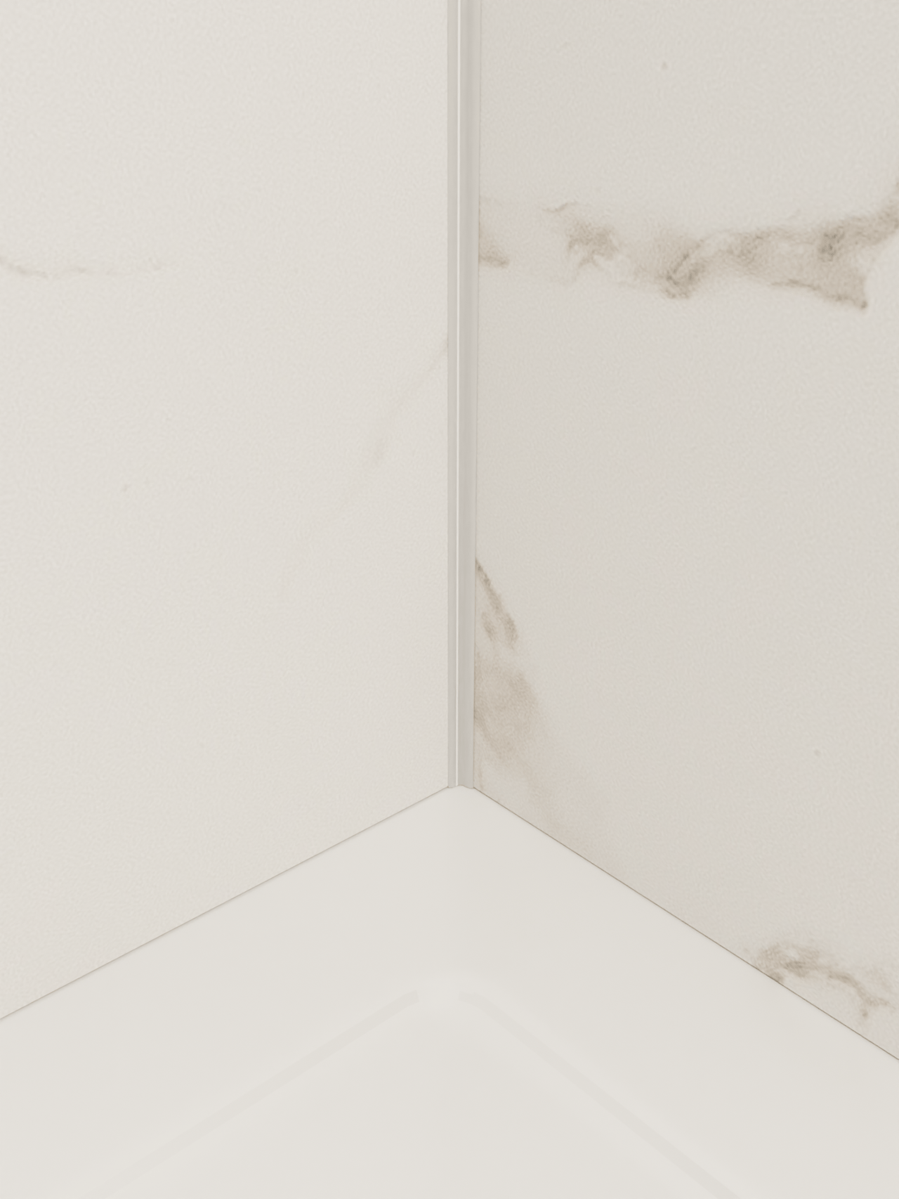 Luca Varess Artdeco Duschrückwand: 120 x 244 cm, Alu-Komposit, Weiße Marmoroptik