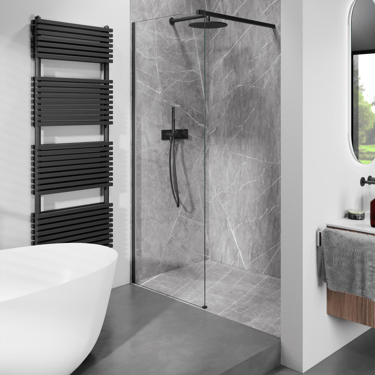 Blaufoss Dreambox Round thermostatische inbouw douchekraan mat zwart incl. inbouwelement