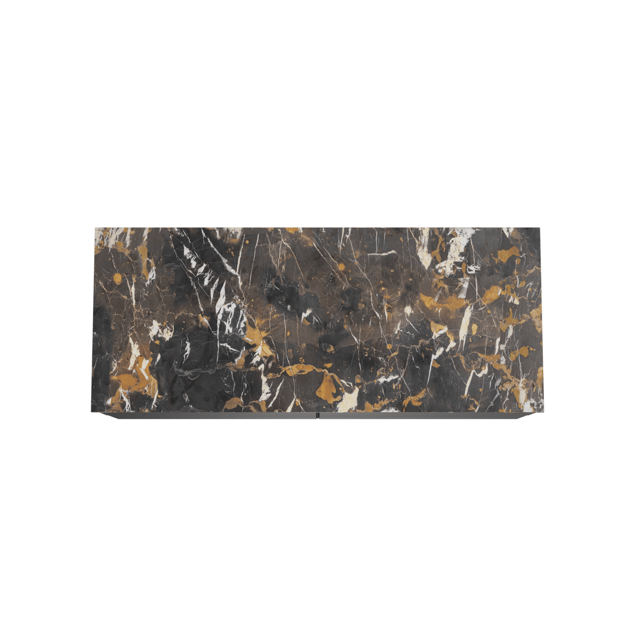 Balmani Mitra zwevend badkamermeubel 135 x 55 cm mat zwart met Stretto enkel of dubbel tablet in marmer portoro gold