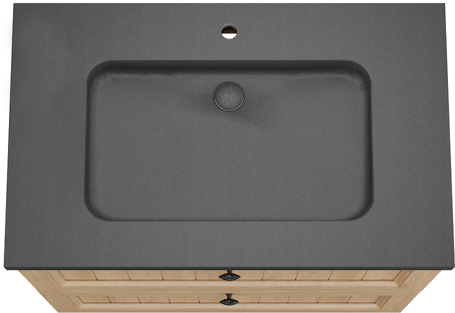 Balmani Lemon meuble salle de bains à poser 90 x 55 cm, plaqué chêne naturel avec Napoli plan simple en granit noir