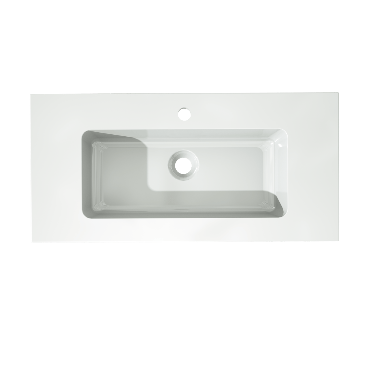 Storke Diva Einzelwaschtisch, Marmorkomposit glänzend, 80 x 40 cm