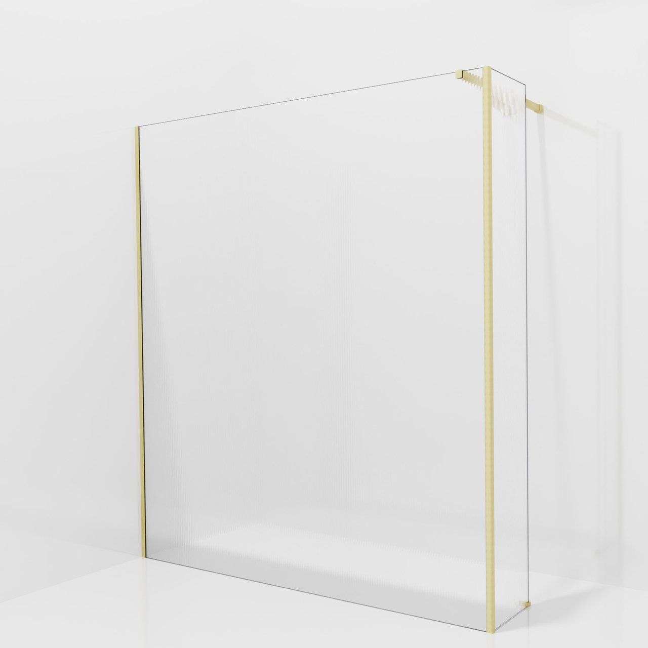 Balmani Modular Walk-In Dusche mit fester Seitenwand: 180 x 200 cm, Ribs, inklusive Coating, Profil Brushed Champagne Gold