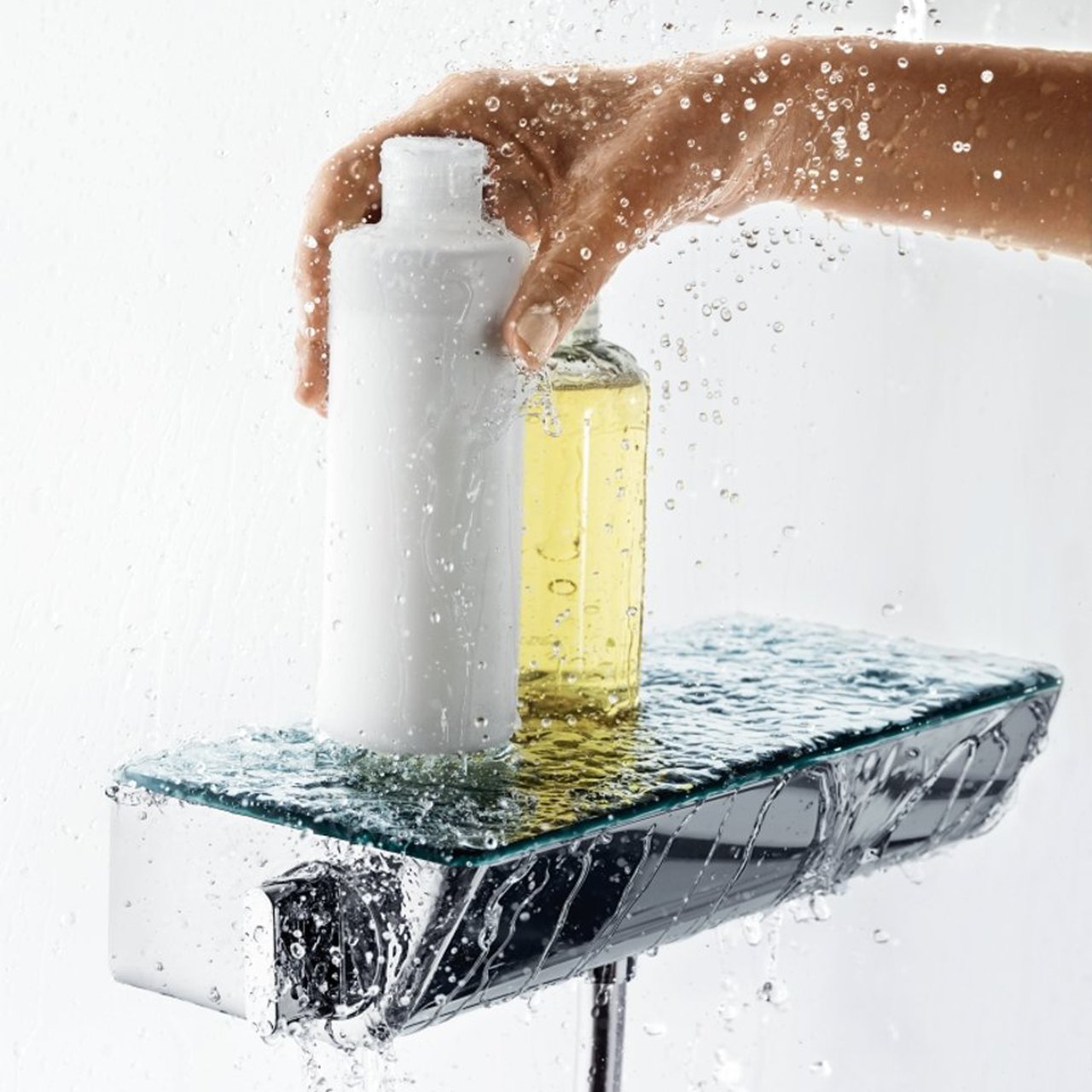 Hansgrohe Ecostat Select Thermostat-Duscharmatur: Chrom glänzend und Weiß