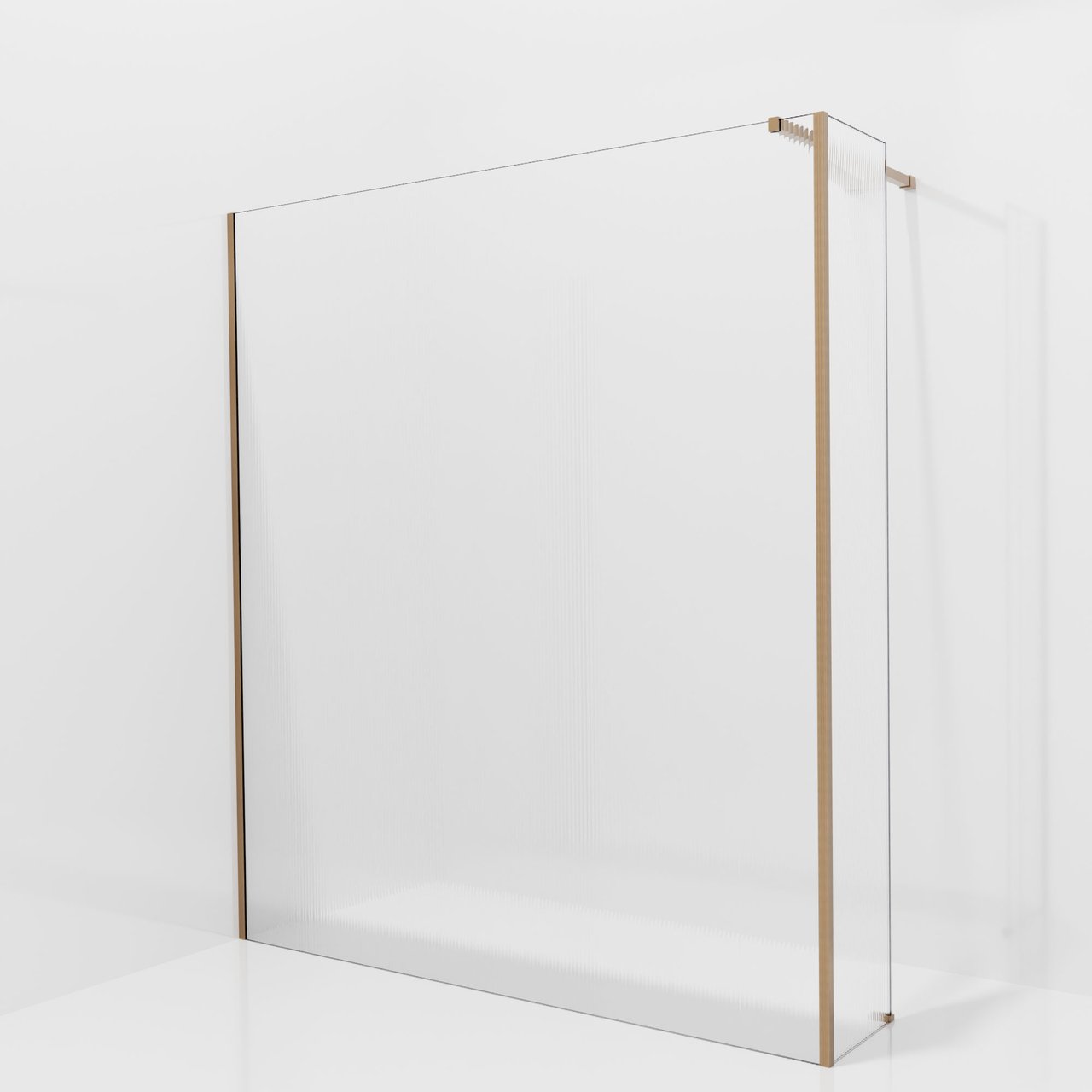 Balmani Modular Walk-In Dusche mit fester Seitenwand: 180 x 200 cm, Ribs, inklusive Coating, Profil Brushed Rosegold