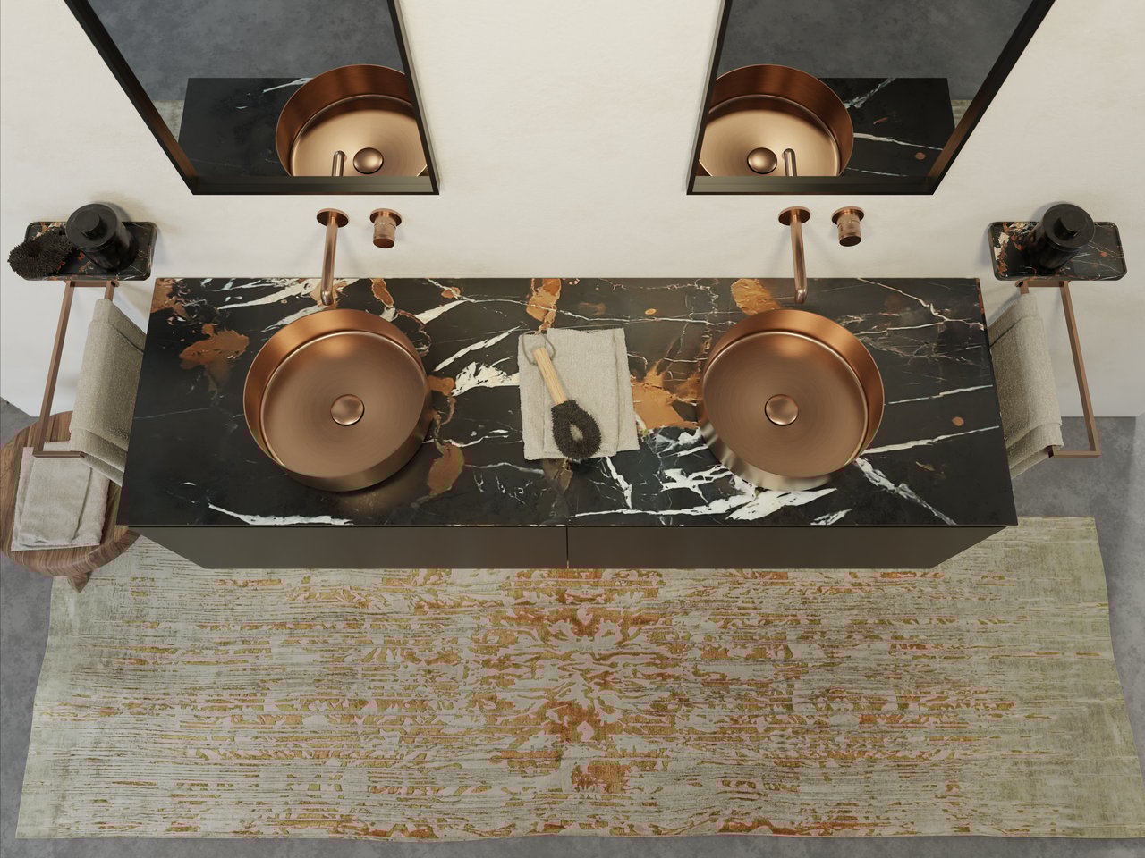 Balmani Accia waskom Brushed Rosegold roestvrij staal rond Ø 36 cm