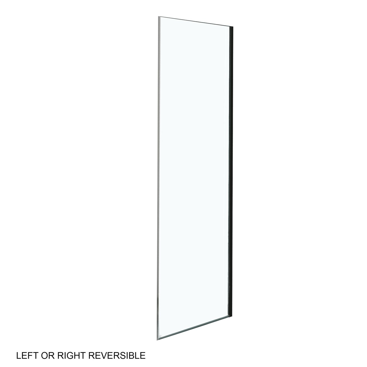 Luca Varess Morano douchecabine met draaideur en 2 vaste zijwanden 100 x 80 cm helder glas mat zwart profiel - zijpaneel