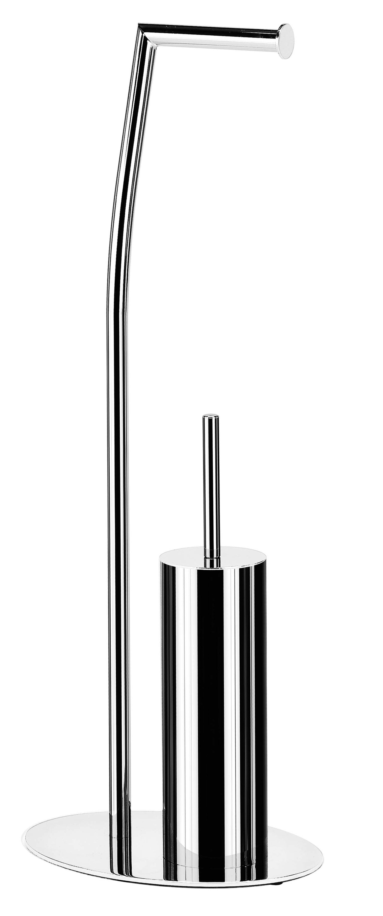 Blaufoss Elipso porte-papier toilette et porte-brosse de toilette en 1 chrome