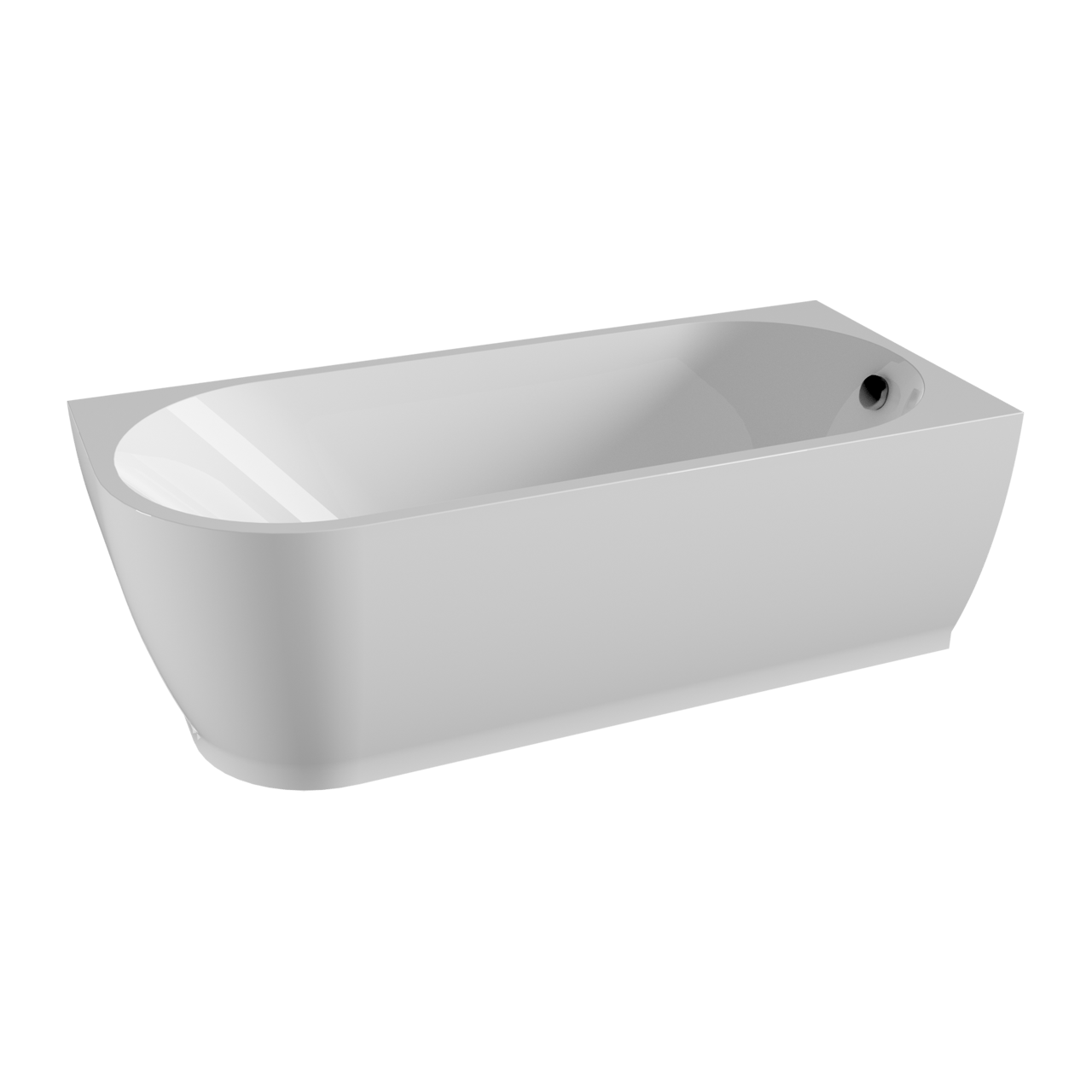 Linie Paulo 1-Personen-Eckbadewanne: rechts, 170 x 75 cm, Acryl, Weiß Glänzend