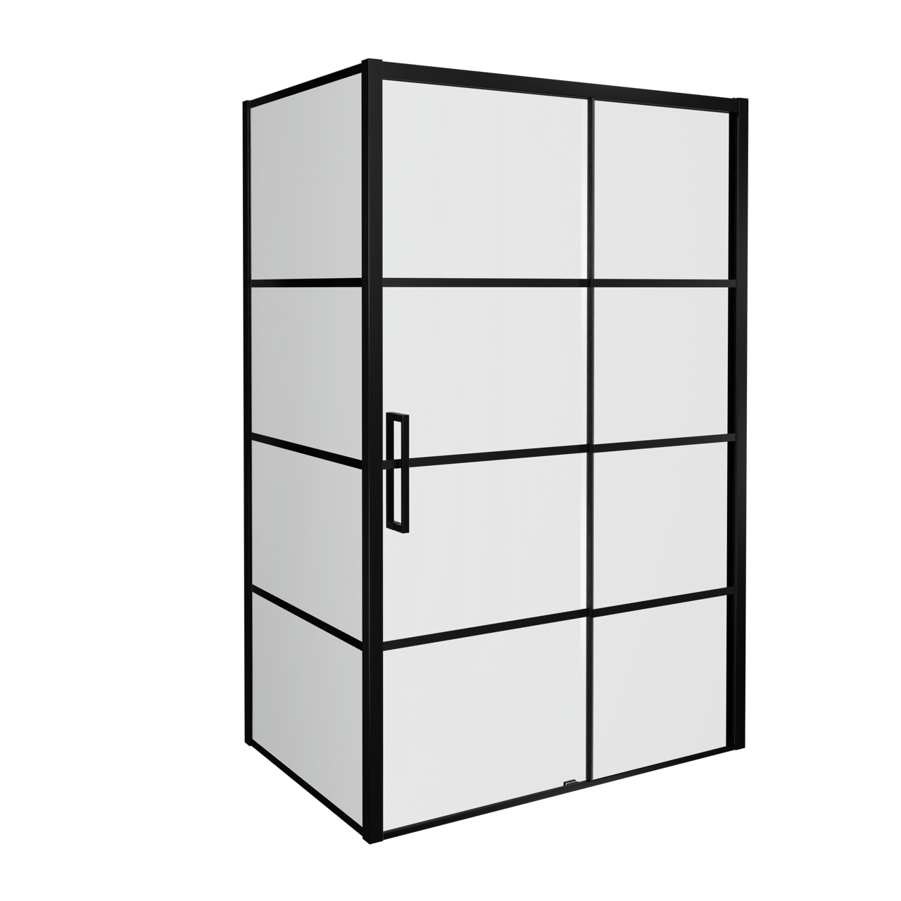 Balmani Senses Design Eckdusche: Schiebetür (Rechts) mit fixierte Seitenwand, 160 x 80 cm, Lined, Profil Schwarz matt, inklusive Coating