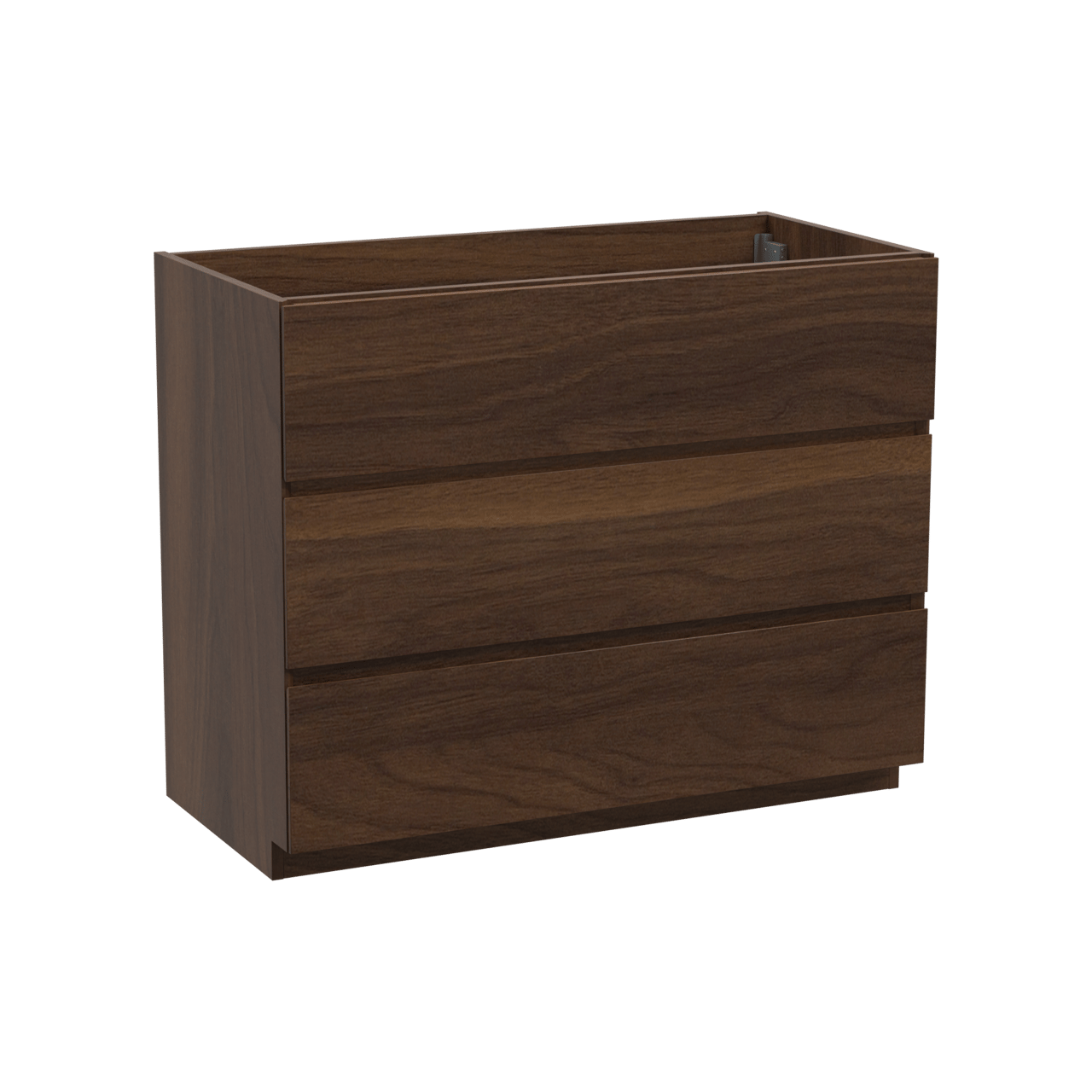 Storke Edge meuble sous-lavabo a poser 105 x 52 cm noyer 3 tiroirs