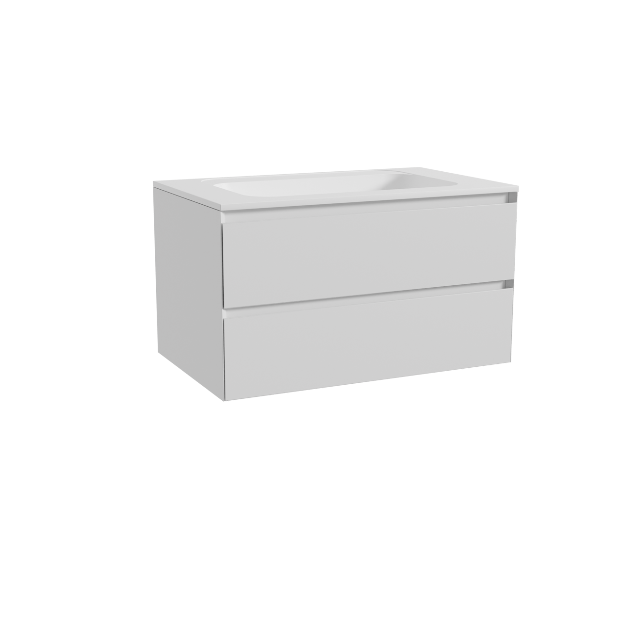 Balmani Mitra zwevend badkamermeubel 90 x 55 cm mat wit met Tablo Strada enkele wastafel in composietmarmer mat wit